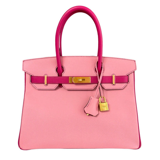 Hermes Birkin 30 Special Order Pink Rose Confetti Rose Tyrien Brushed Gold HWR