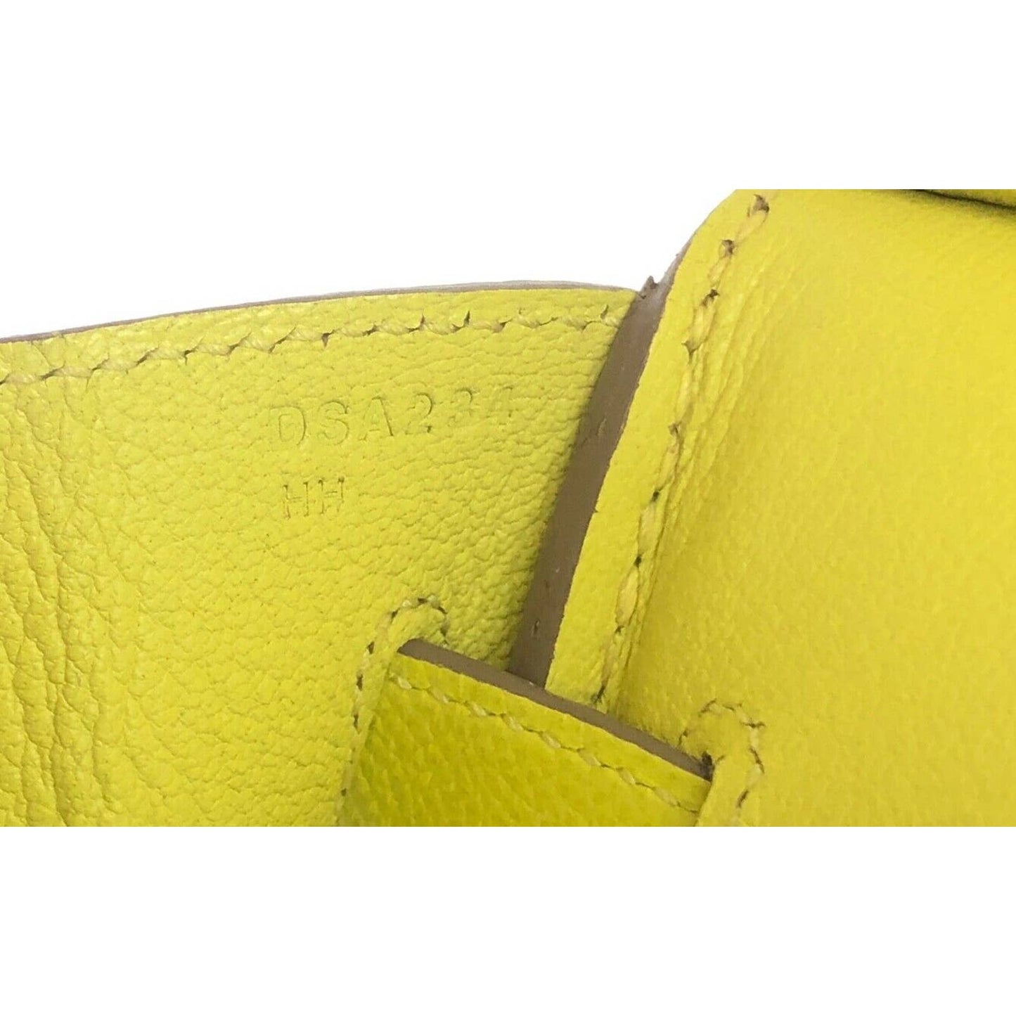 Hermes Birkin 30 Lime Yellow Epsom Leather Gold Hardware Bag Handbag