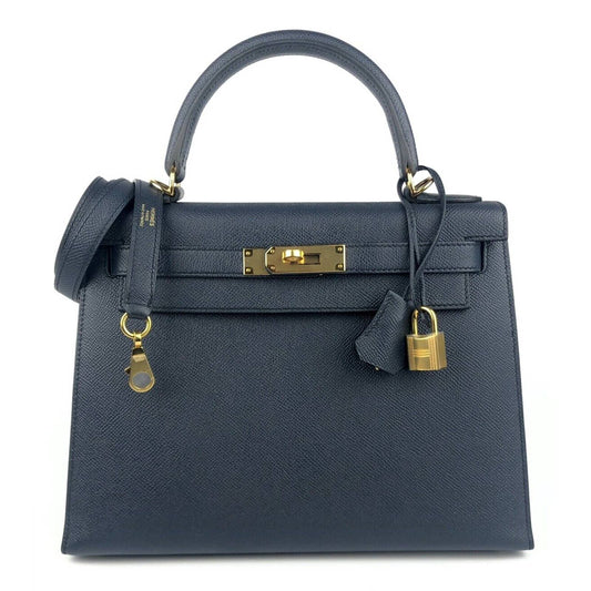 Hermes Kelly 28 Sellier Blue Indigo Epsom Leather Gold Hardware Bag 2021