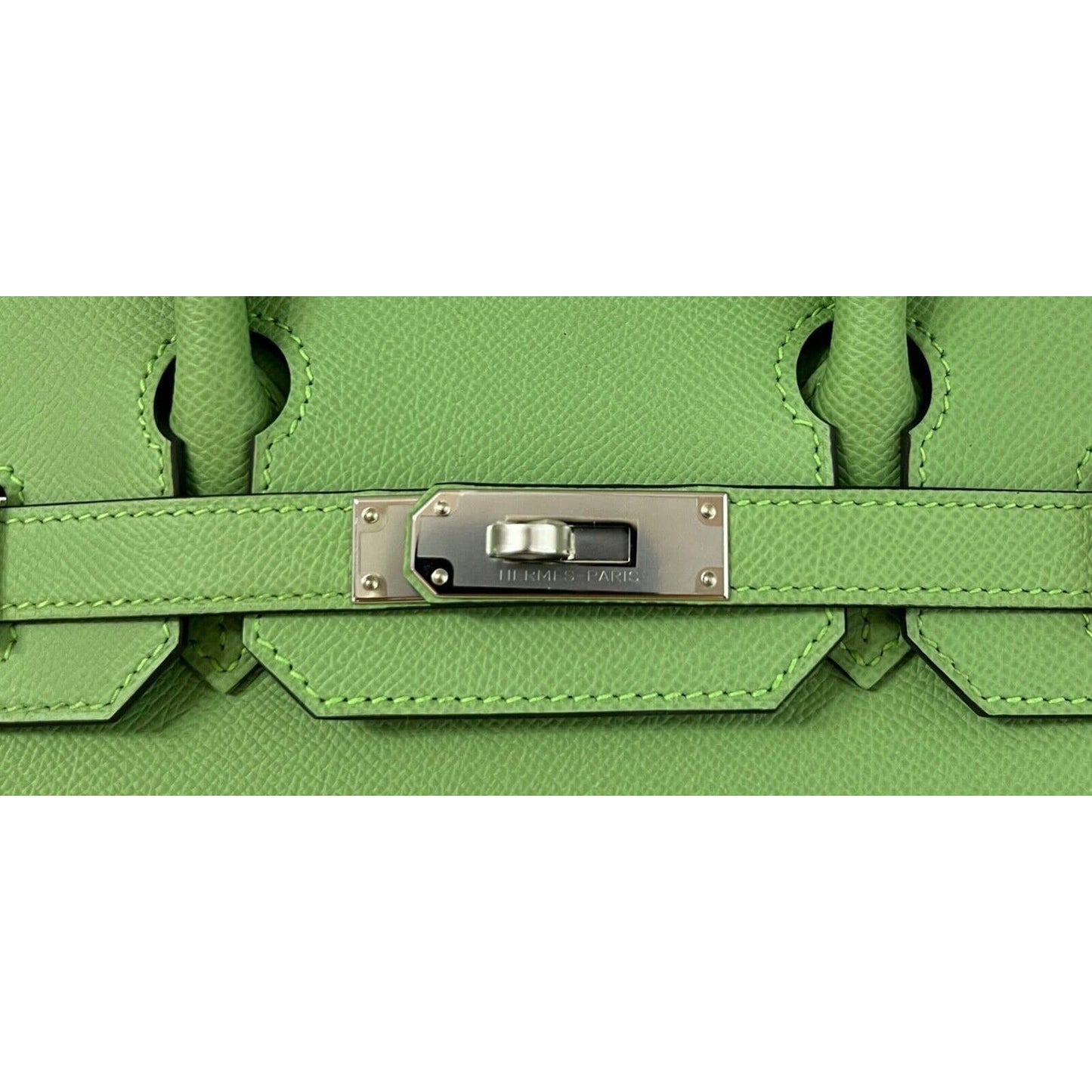 Hermes Birkin 30 Sellier Vert Criquet Green Epsom Leather Palladium Hardware