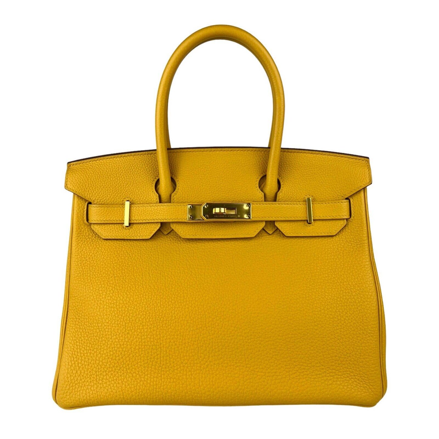 Hermès Birkin 30 Jaune Ambre Yellow Togo Leather Gold Hardware Handbag Bag
