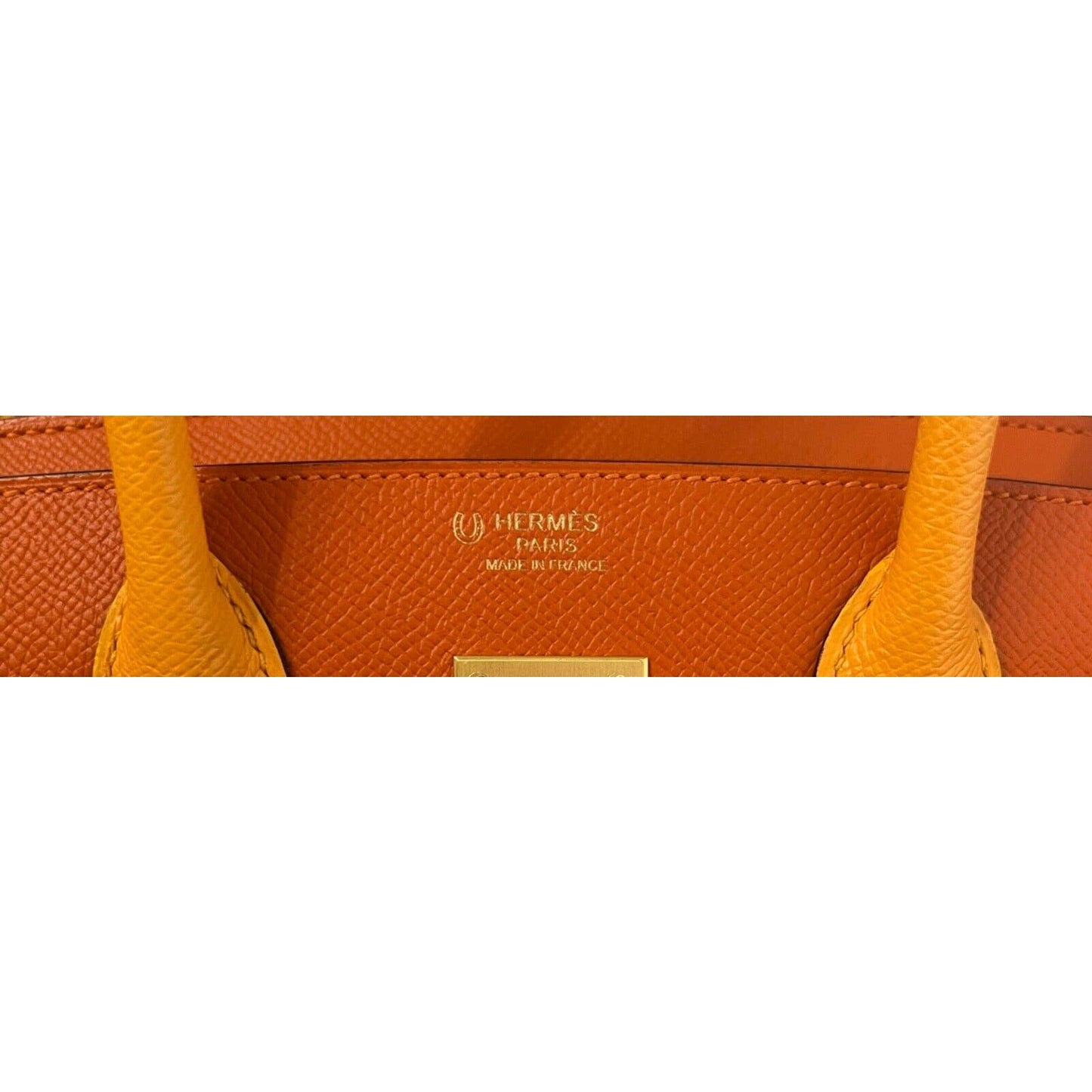 Hermes Birkin 30 Special Order Epsom Feu Orange Jaune D'or Yellow Brushed Gold