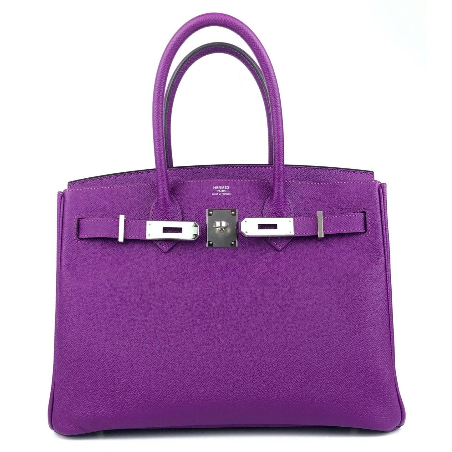 Hermes Birkin 30 Anemone Purple Leather Handbag Palladium Hardware 2020