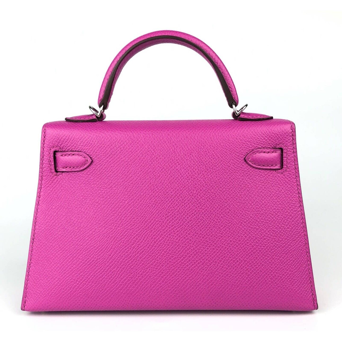 Hermes Kelly Mini 20 Magnolia Pink Purple Epsom Leather Palladium Hardware