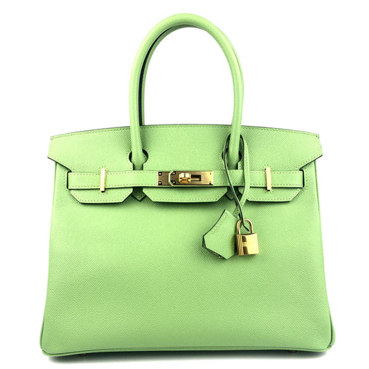 Hermes Birkin 30 Vert Criquet Green Epsom Leather Gold Hardware