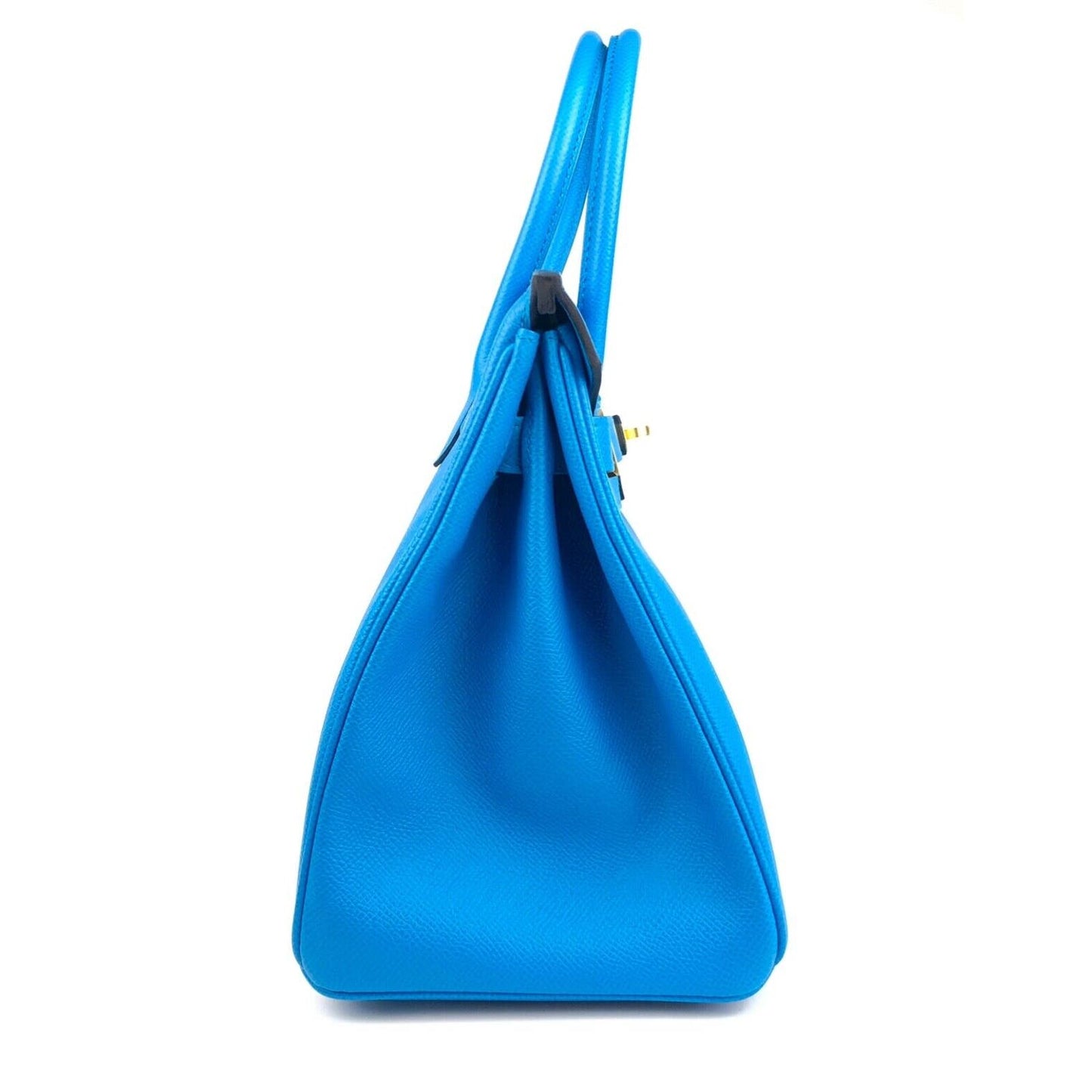 Hermes Birkin 30 Blue Frida Epsom Leather Bag Gold Hardware