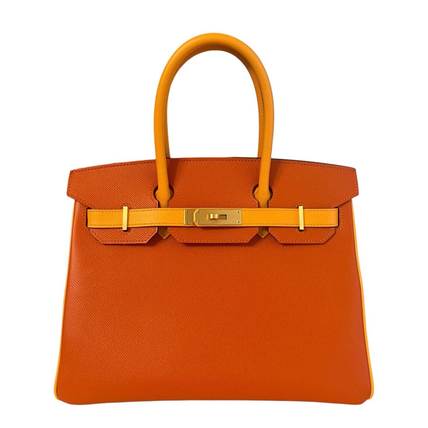 Hermes Birkin Bag 30 Feu Orange Gold Hardware Epsom leather