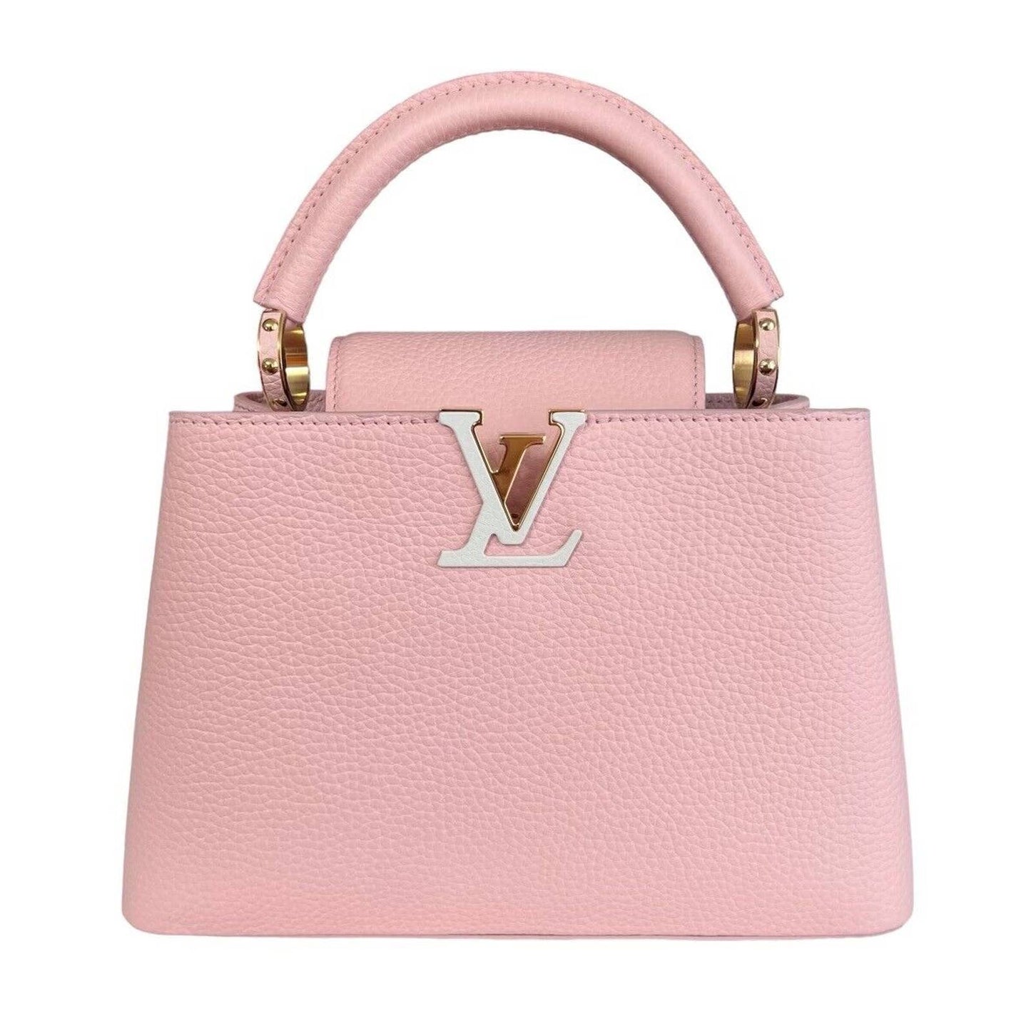 New Limited Edition Louis VUITTON Capucines pm Pink Leather Hand Shoulder Bag