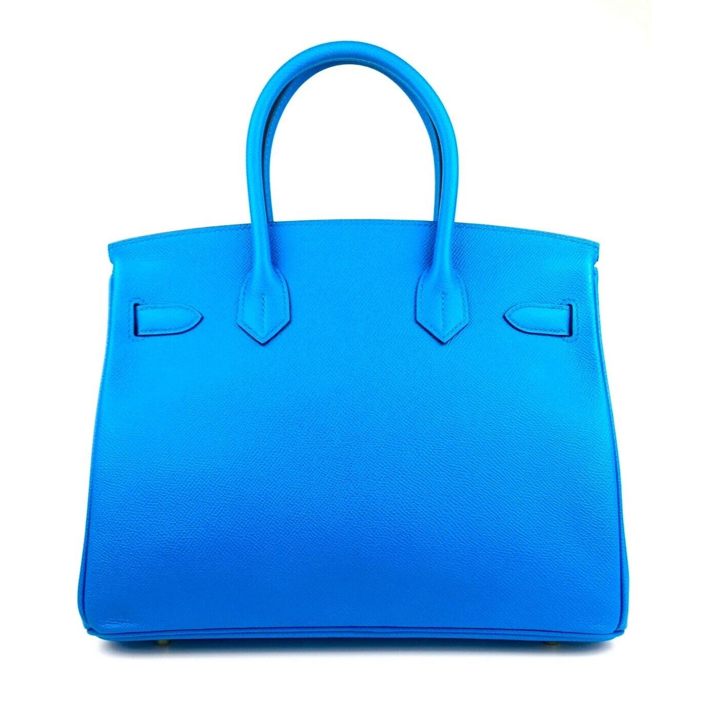 Hermes Birkin 30 Blue Frida Epsom Leather Bag Gold Hardware