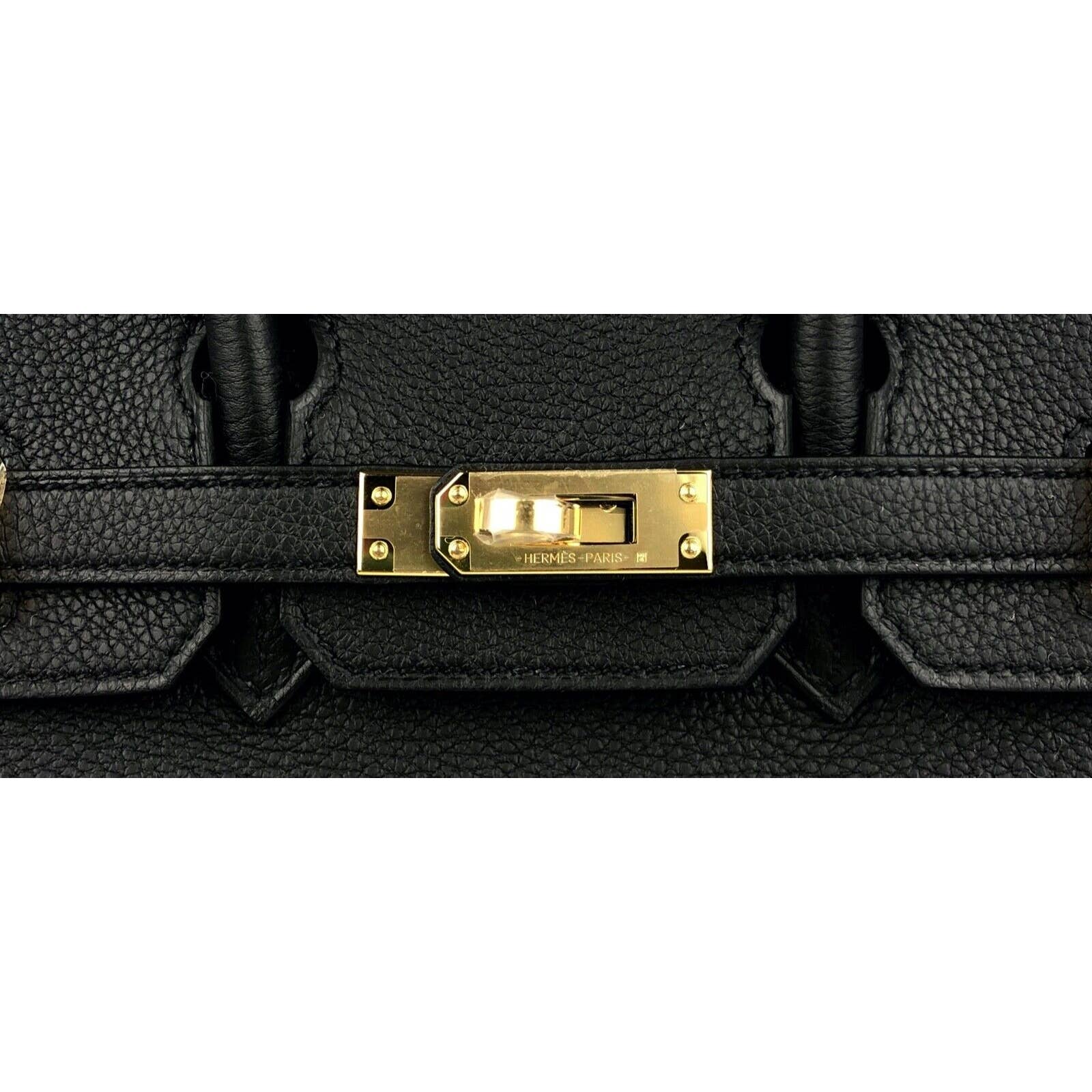 HERMES Birkin 25 Togo Leather Gold Hardware Classic handbag B 2023 Noir  Black