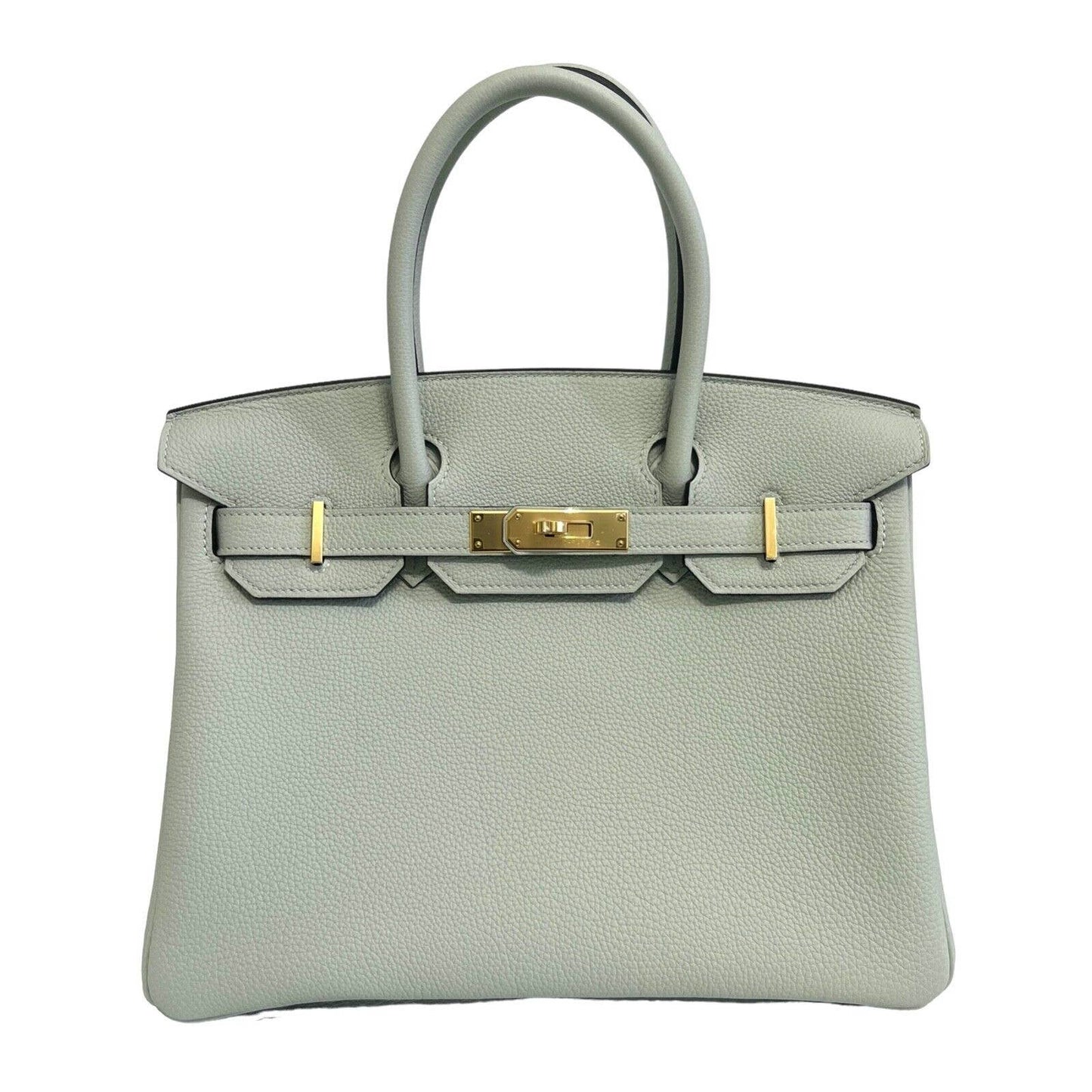 Authentic Hermes Birkin 30 Gris Grey Mouette Gold Hardware Togo Leather