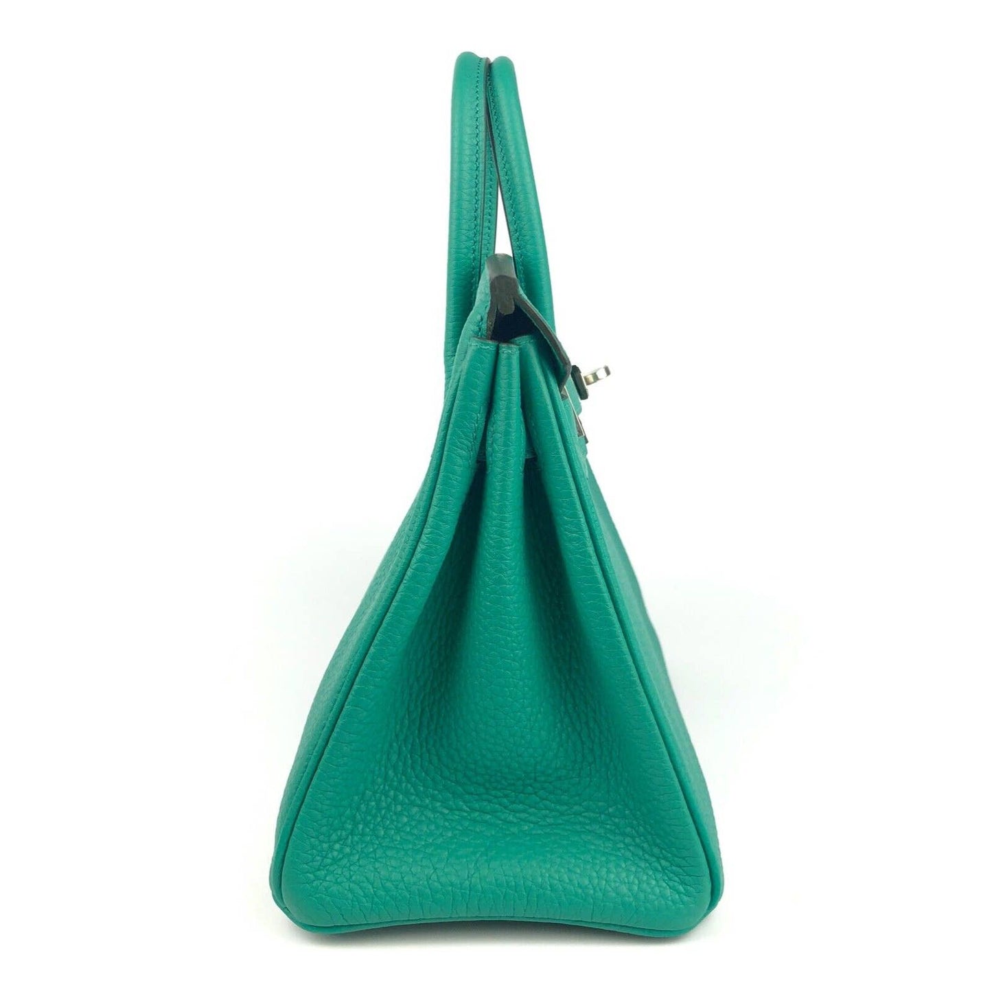 Hermes Birkin 25 Vert Verone Green Leather Palladium Hardware Handbag Bag