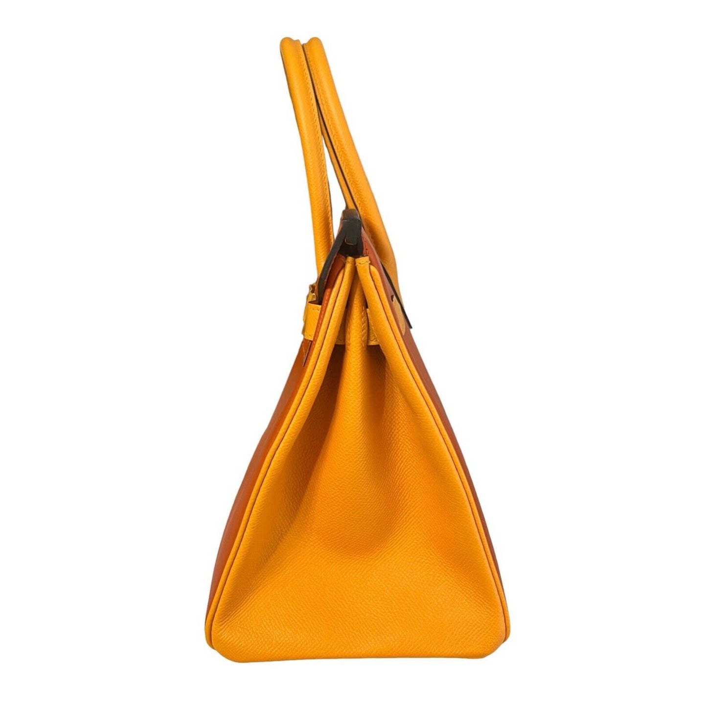 Hermes Birkin 30 Special Order Epsom Feu Orange Jaune D'or Yellow