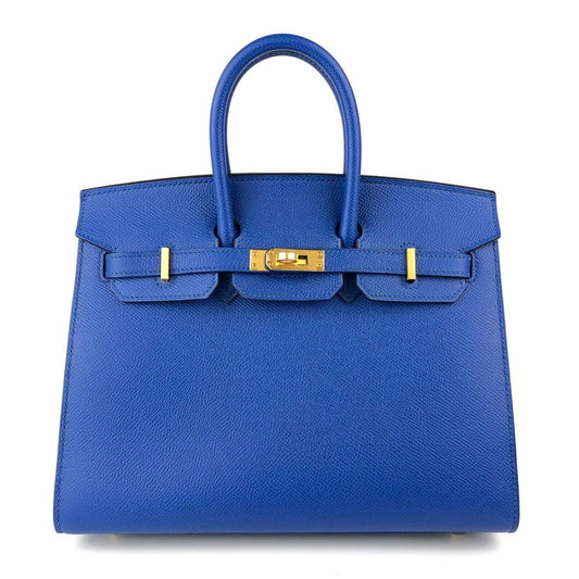 Hermes Birkin 25 Sellier Blue Bleu France Epsom Leather Gold Hardware