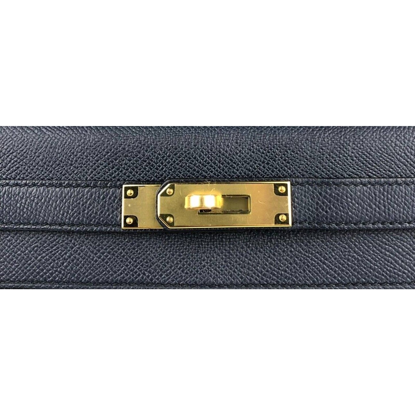 Hermes Kelly 28 Sellier Blue Indigo Epsom Leather Gold Hardware Bag 2021