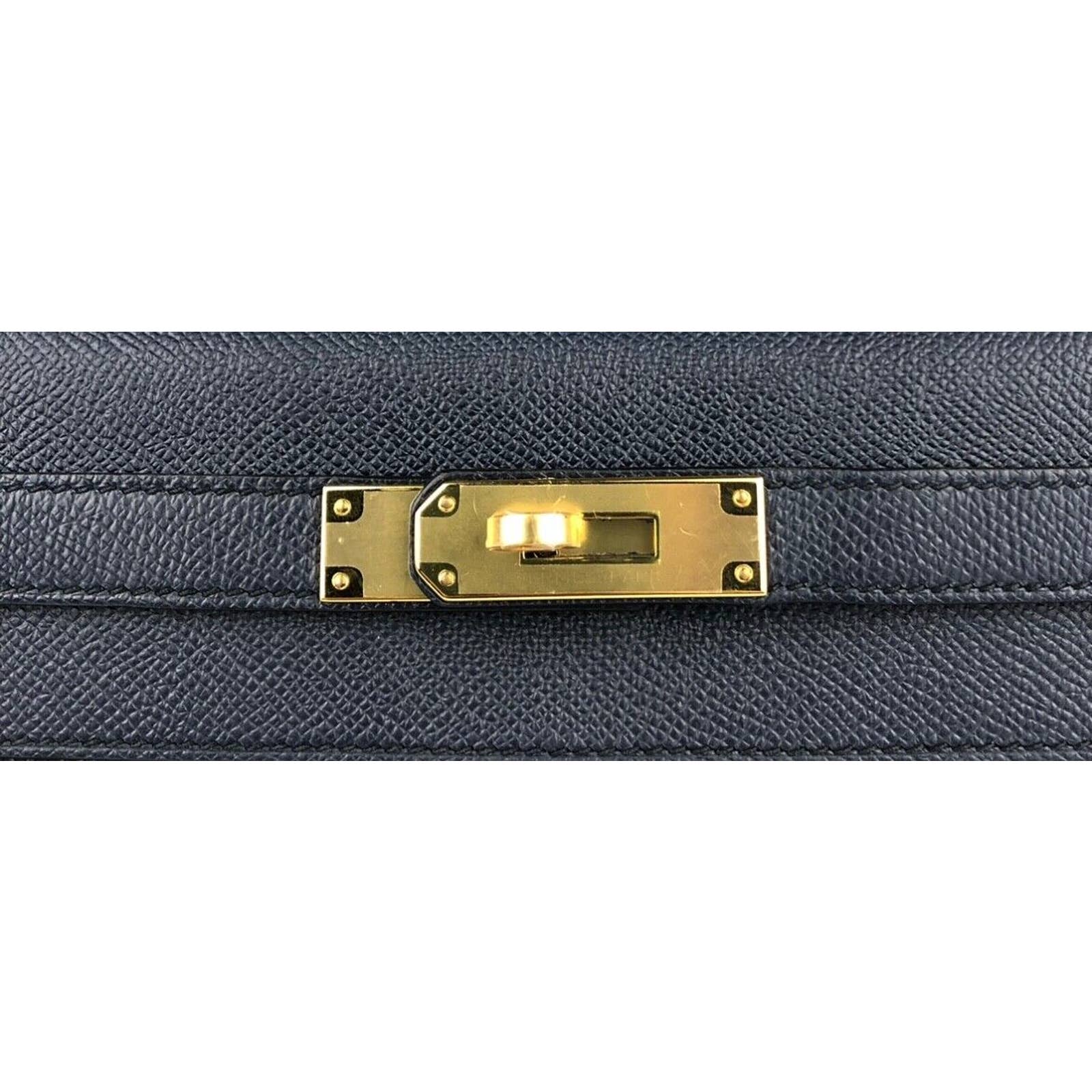 Hermes Kelly 28 Sellier Bleu Indigo Epsom Gold Hardware - Vendome Monte  Carlo