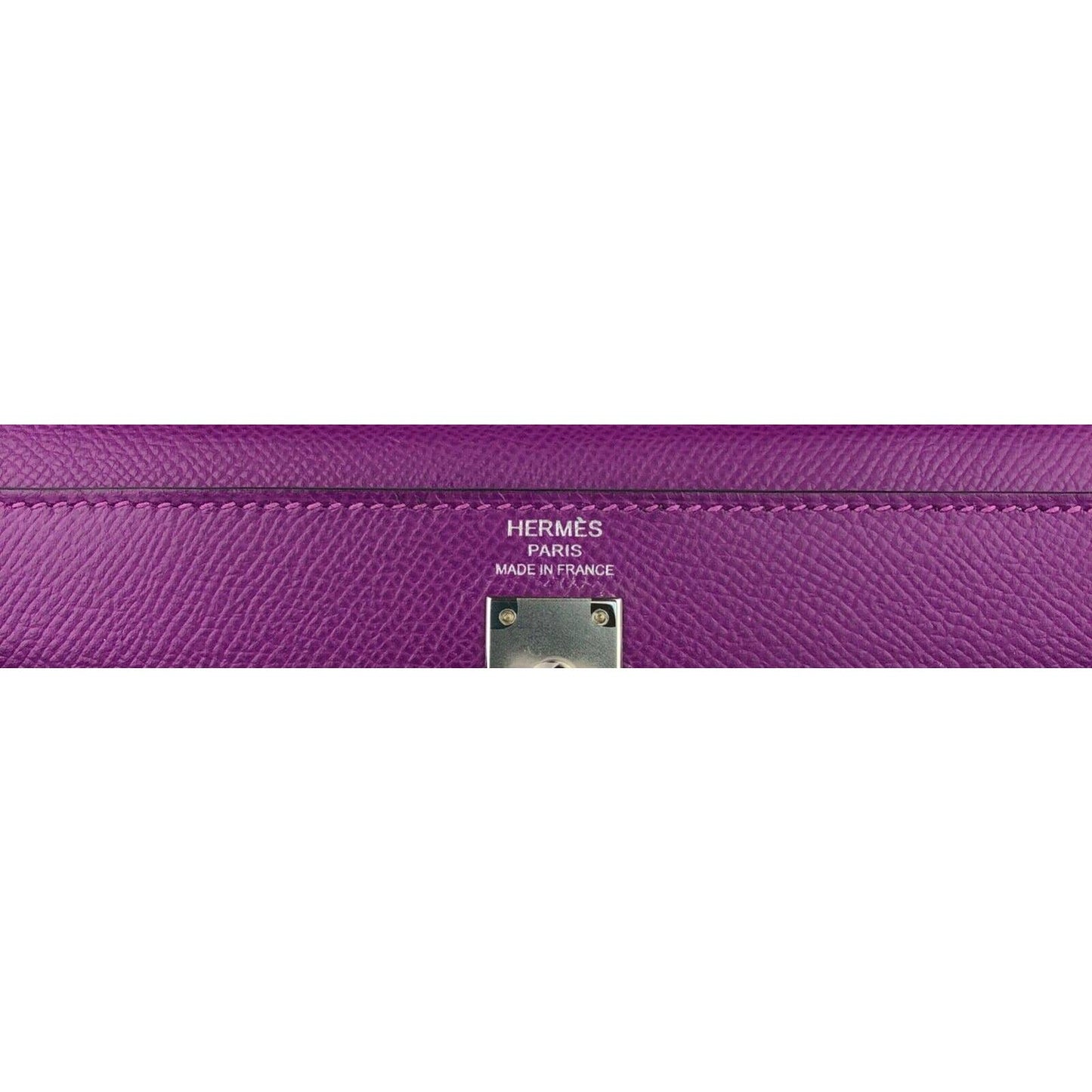 Hermes Kelly 25 Sellier Anemone Purple Epsom Leather Palladium Hardware