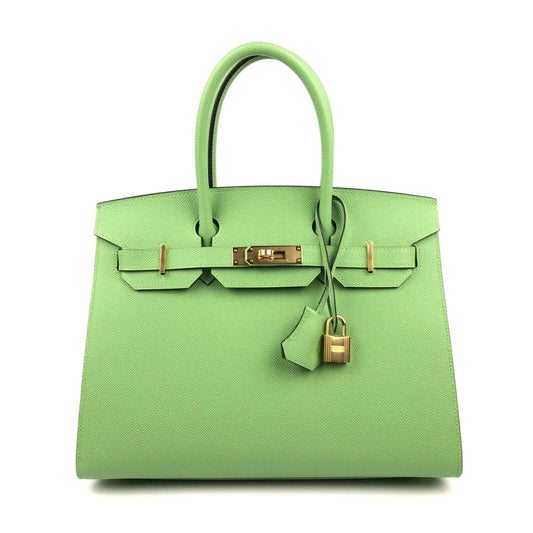 Hermes Birkin 30 Sellier Vert Criquet Green Epsom Leather Gold Hardware 2022