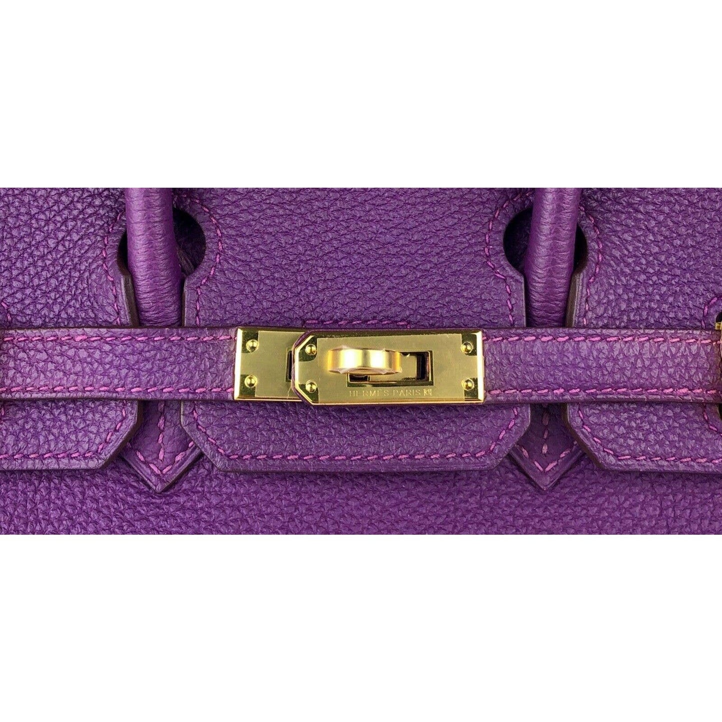 Hermes Birkin 25 Anemone Purple Togo Leather Gold Hardware Handbag Bag