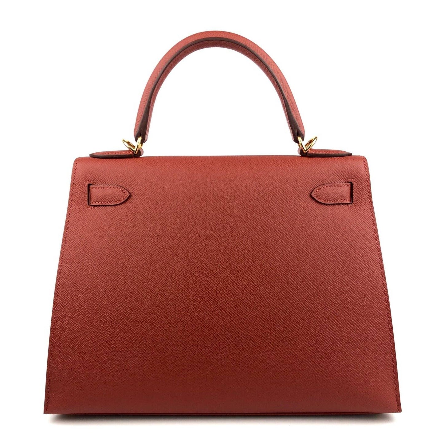 Pre-owned Hermes Kelly Sellier 25 Rouge Casaque Epsom Gold Hardware