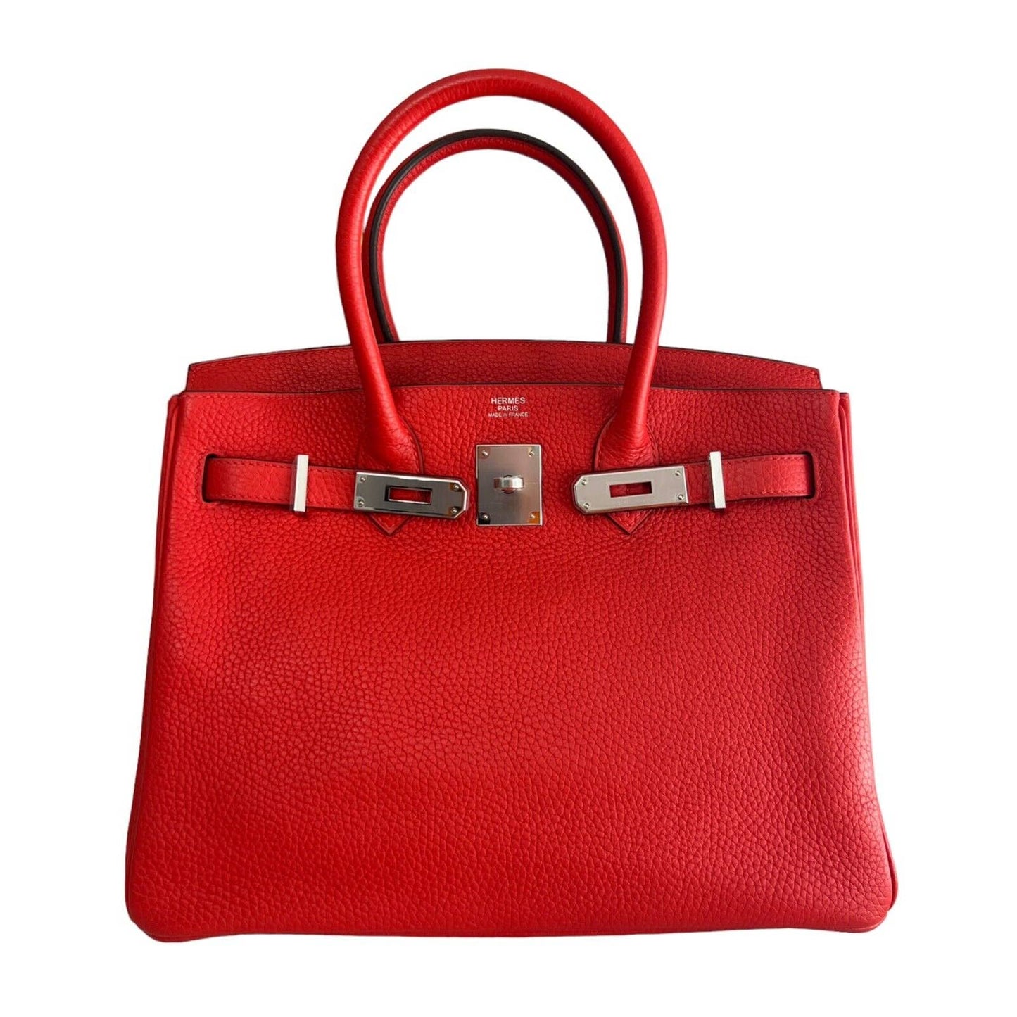 Hermes Birkin 30 Verso Rouge Tomate Red Naturel Sabel Leather Palladium Hardware 2019