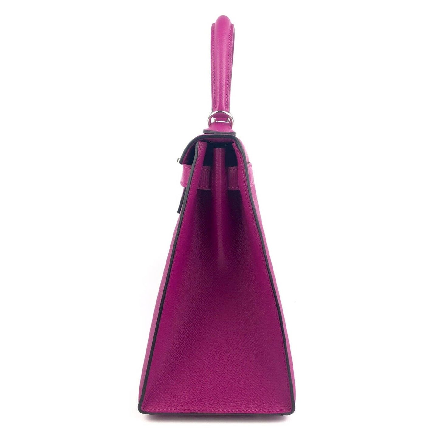 Hermes Kelly 28 Sellier Rose Pourpre Pink Purple Epso Palladium Hardware