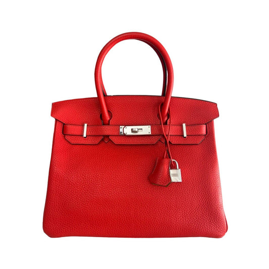 Hermes Birkin 30 Verso Rouge Tomate Red Naturel Sabel Leather Palladium Hardware 2019