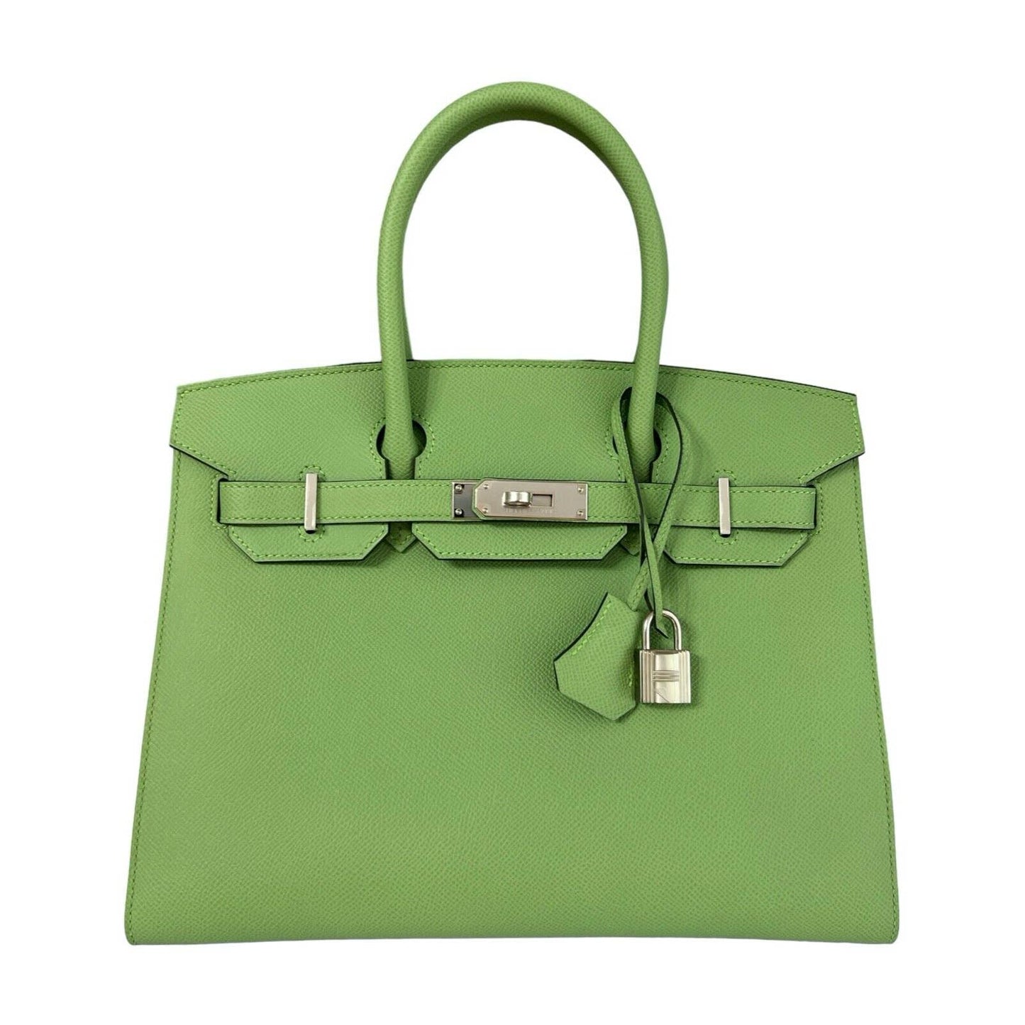 Hermes Birkin 30 Sellier Vert Criquet Green Epsom Leather Palladium Hardware
