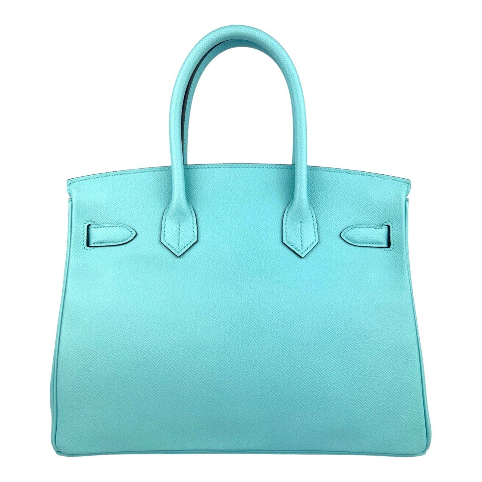 Hermes Birkin 30 Blue Atoll Tiffany Blue Epsom Leather Gold