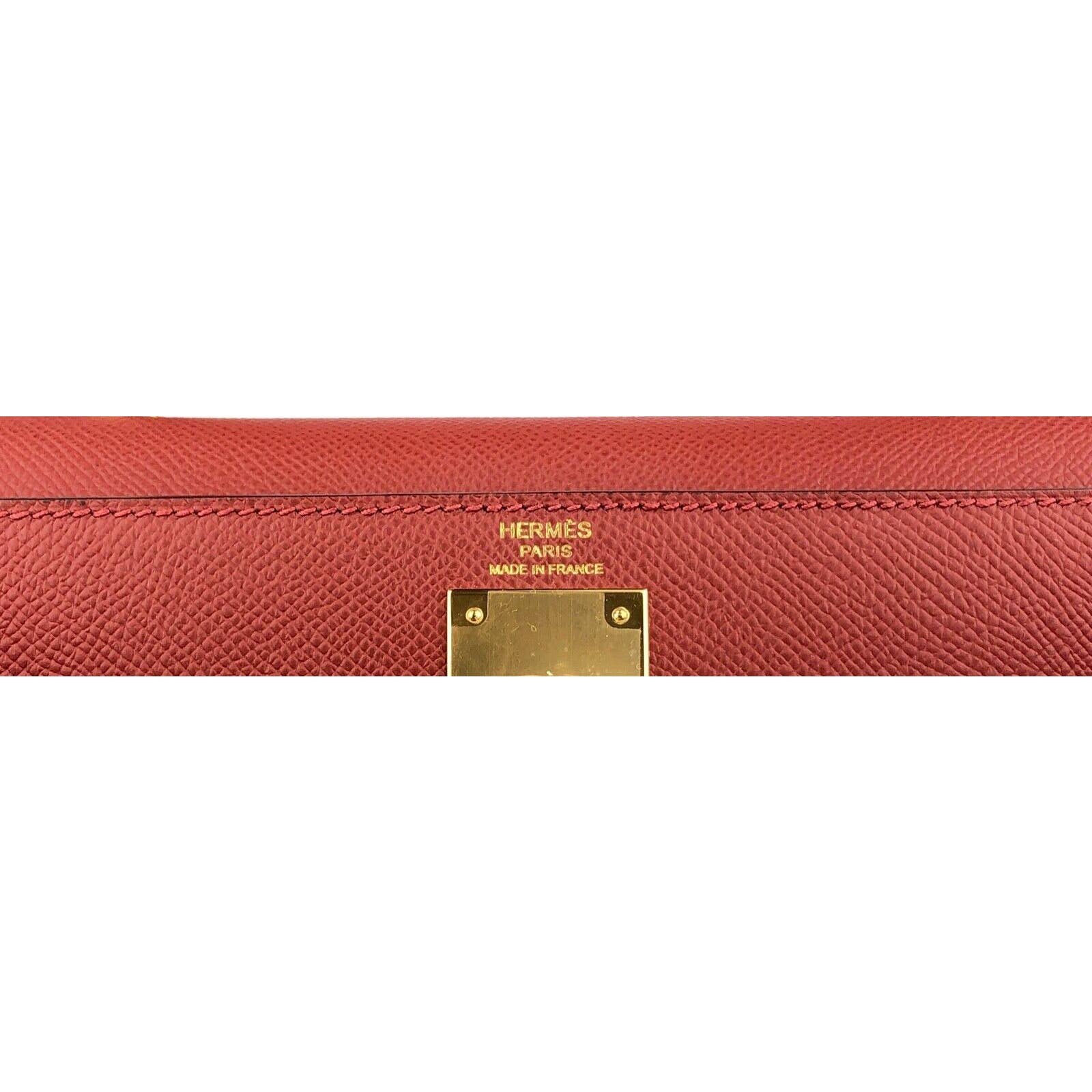 Hermes Rouge Casaque Epsom Leather Gold Hardware Kelly Sellier 28