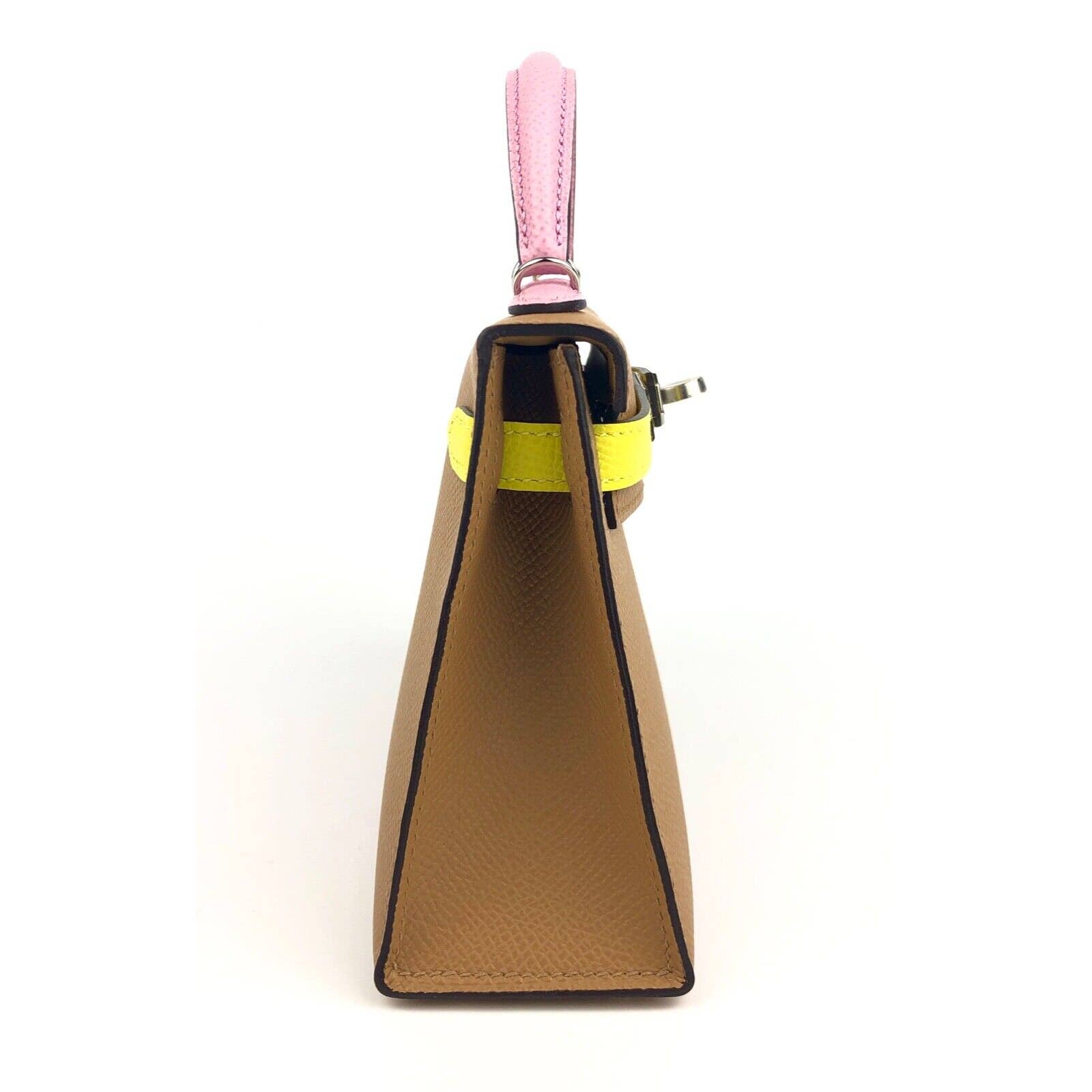 Hermes Kelly Mini 20 Chai Lime Mauve Sylvester Pink Palladium Hardware –  Lux Addicts