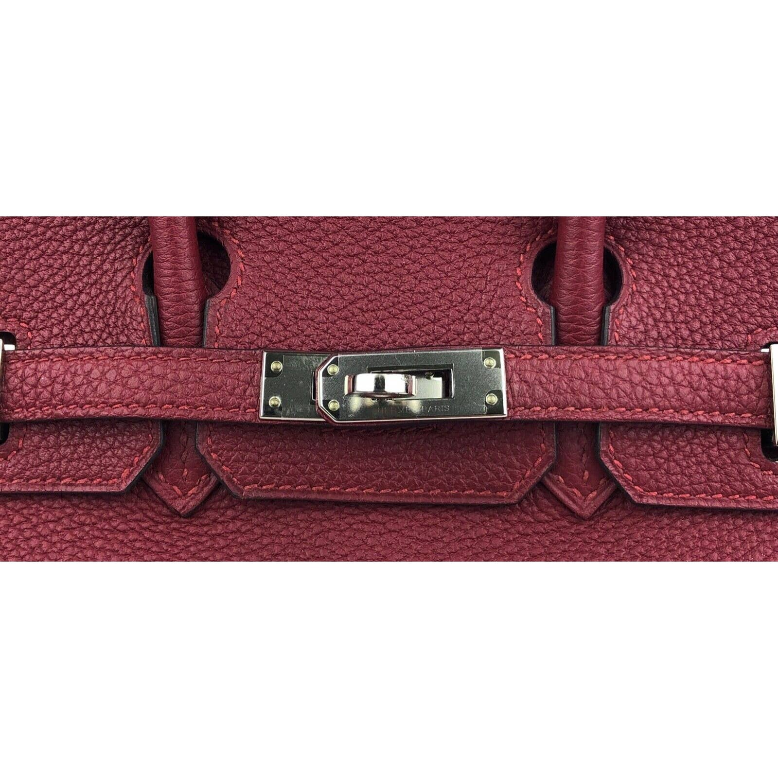 Hermes Rouge Grenat Togo Leather Palladium Hardware Birkin 30 Bag