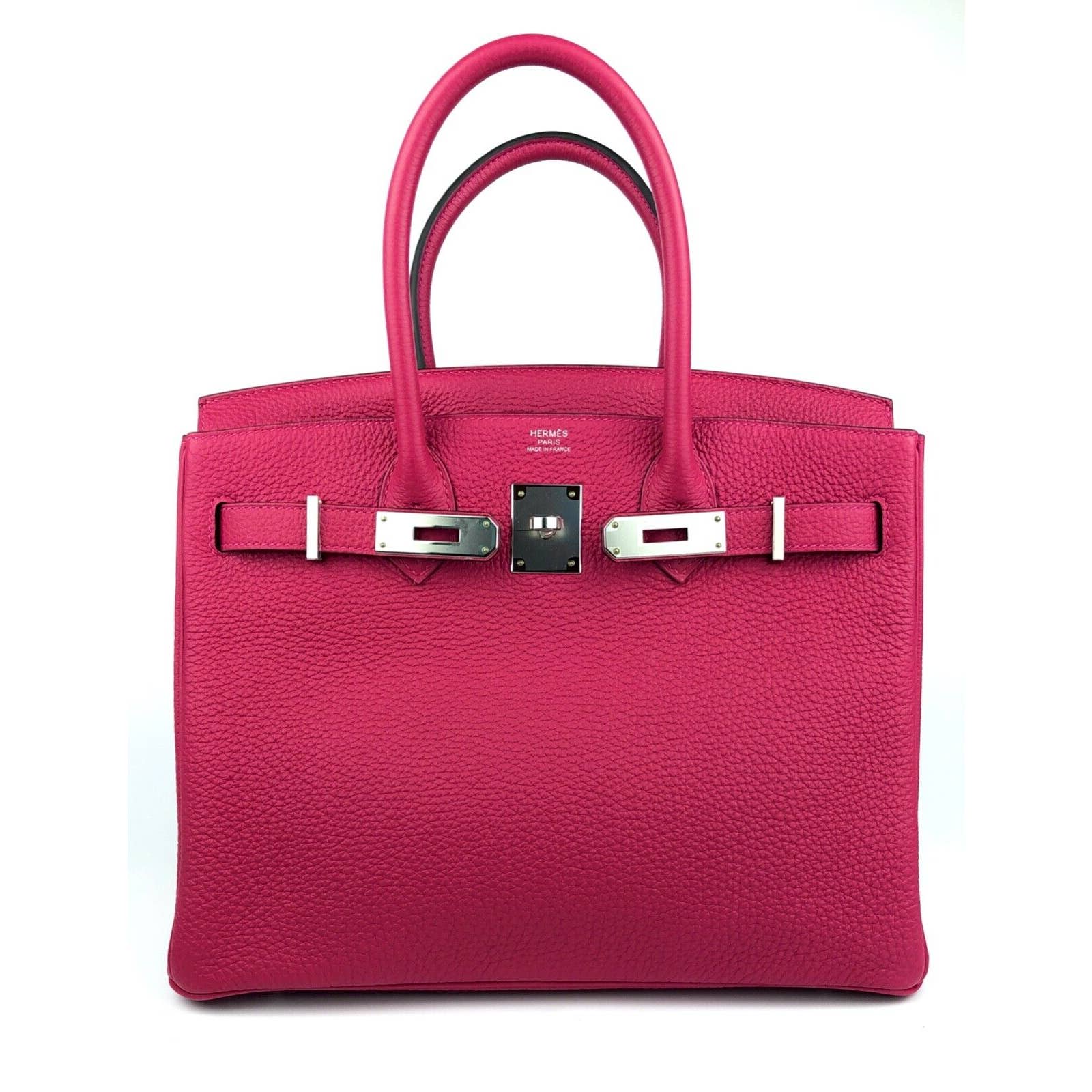 Hermes Birkin 30 Framboise Pink Red Bag Handbag Palladium Hardware 202 –  Lux Addicts