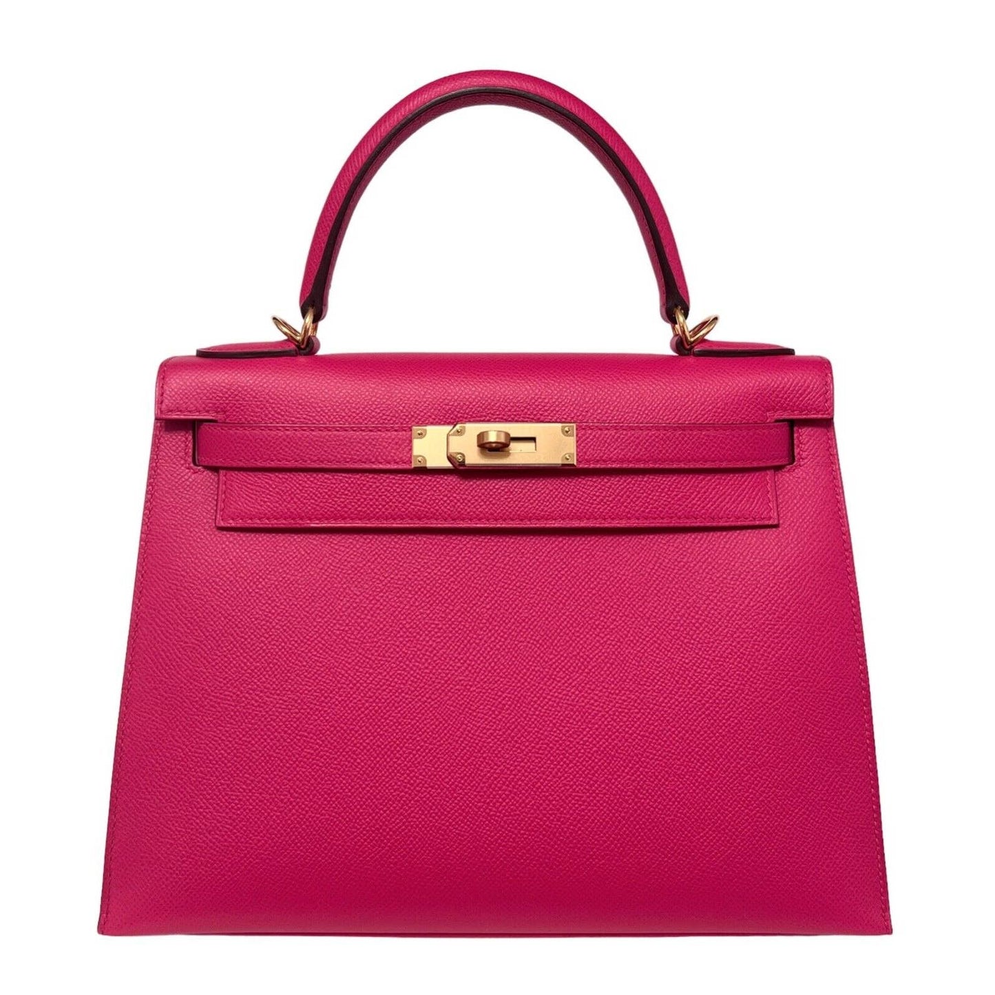 Hermes Kelly 28 Sellier Rose Extreme Pink Epsom Leather Gold Hardware Bag