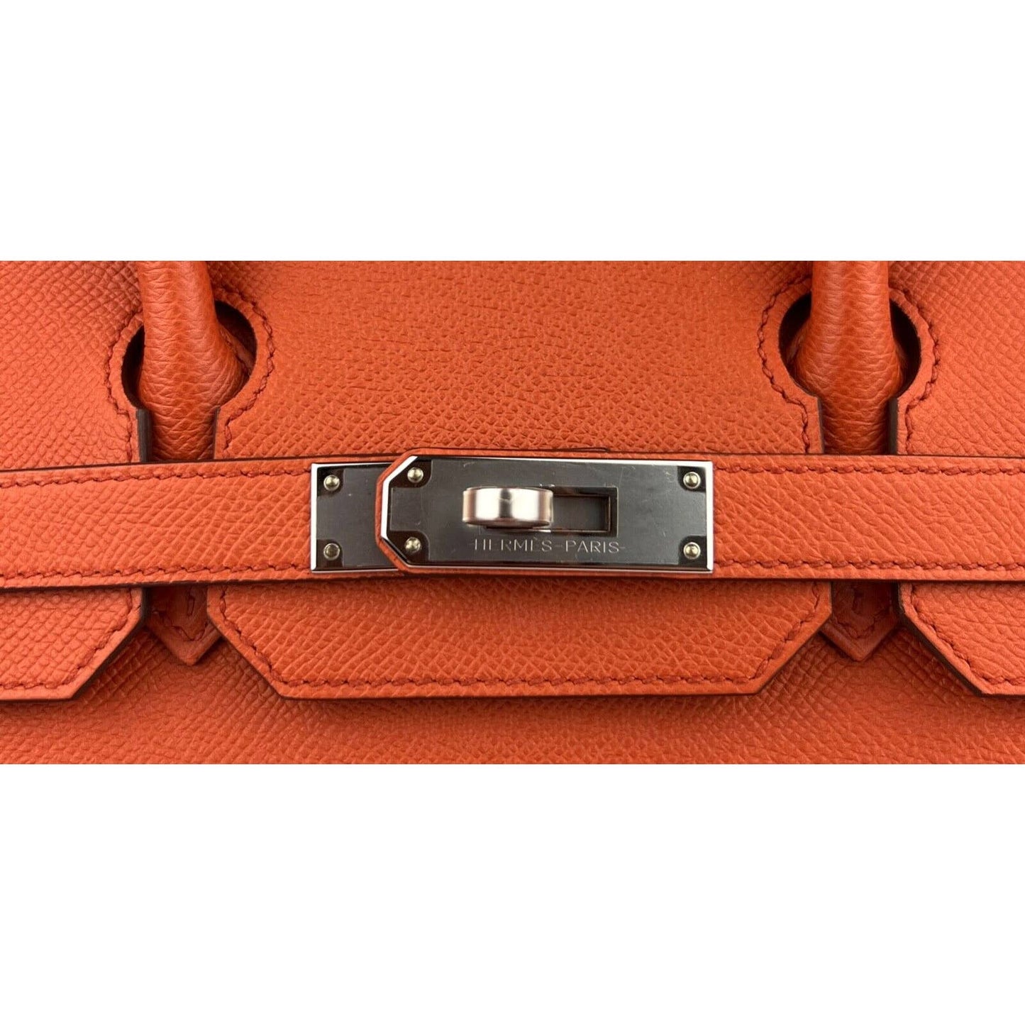 Hermes Birkin 30 Orange Epsom Palladium Hardware #Q