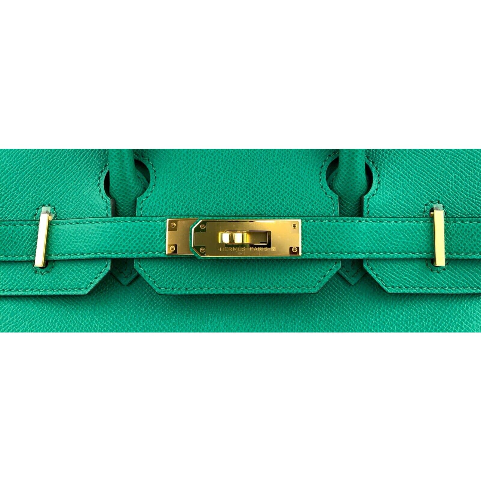 Hermes Birkin 30 Vert Jade Green Epsom Leather Handbag Gold