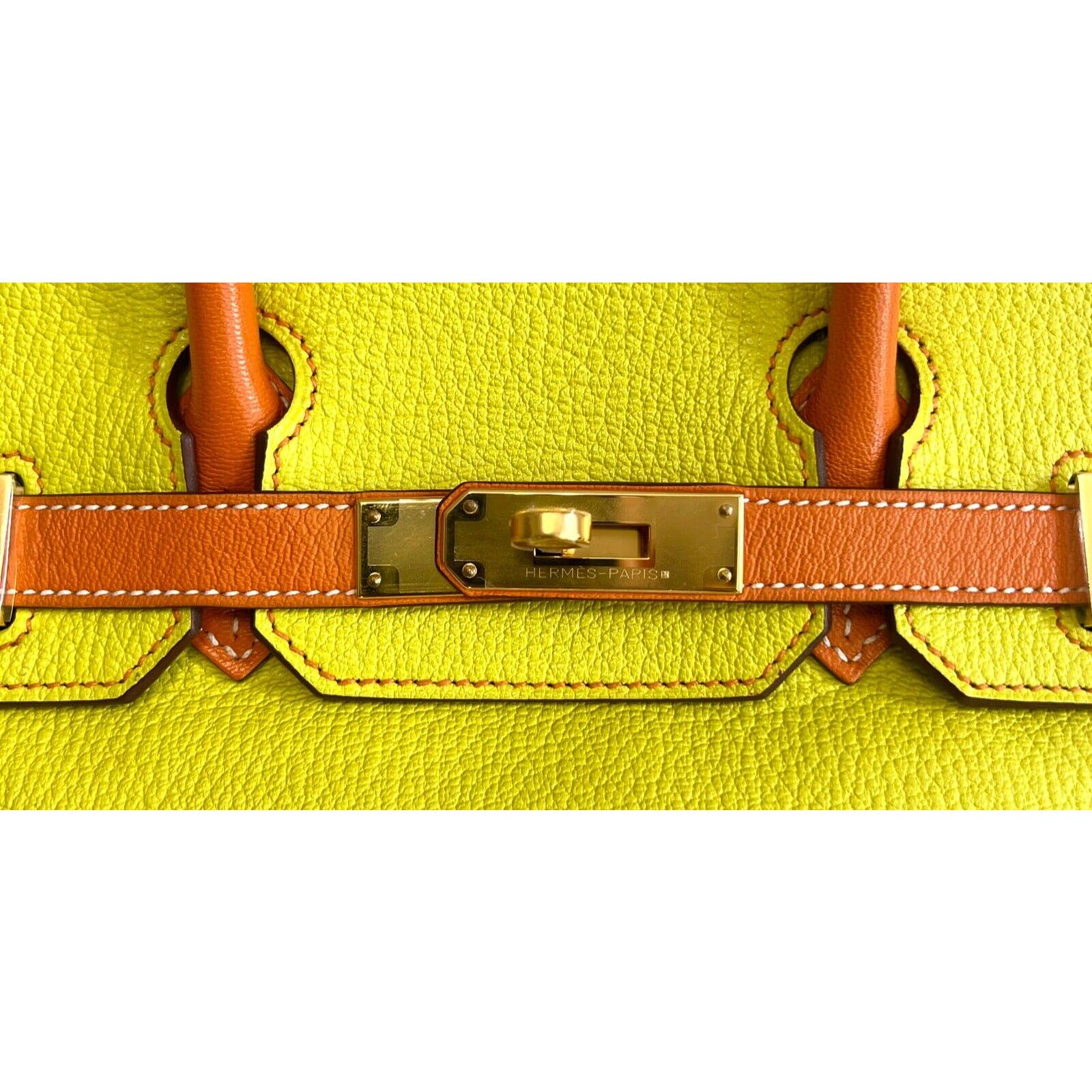 Hermes Birkin 30 Special Order Lime Orange Chèvre Leather Gold Hardwar –  Lux Addicts