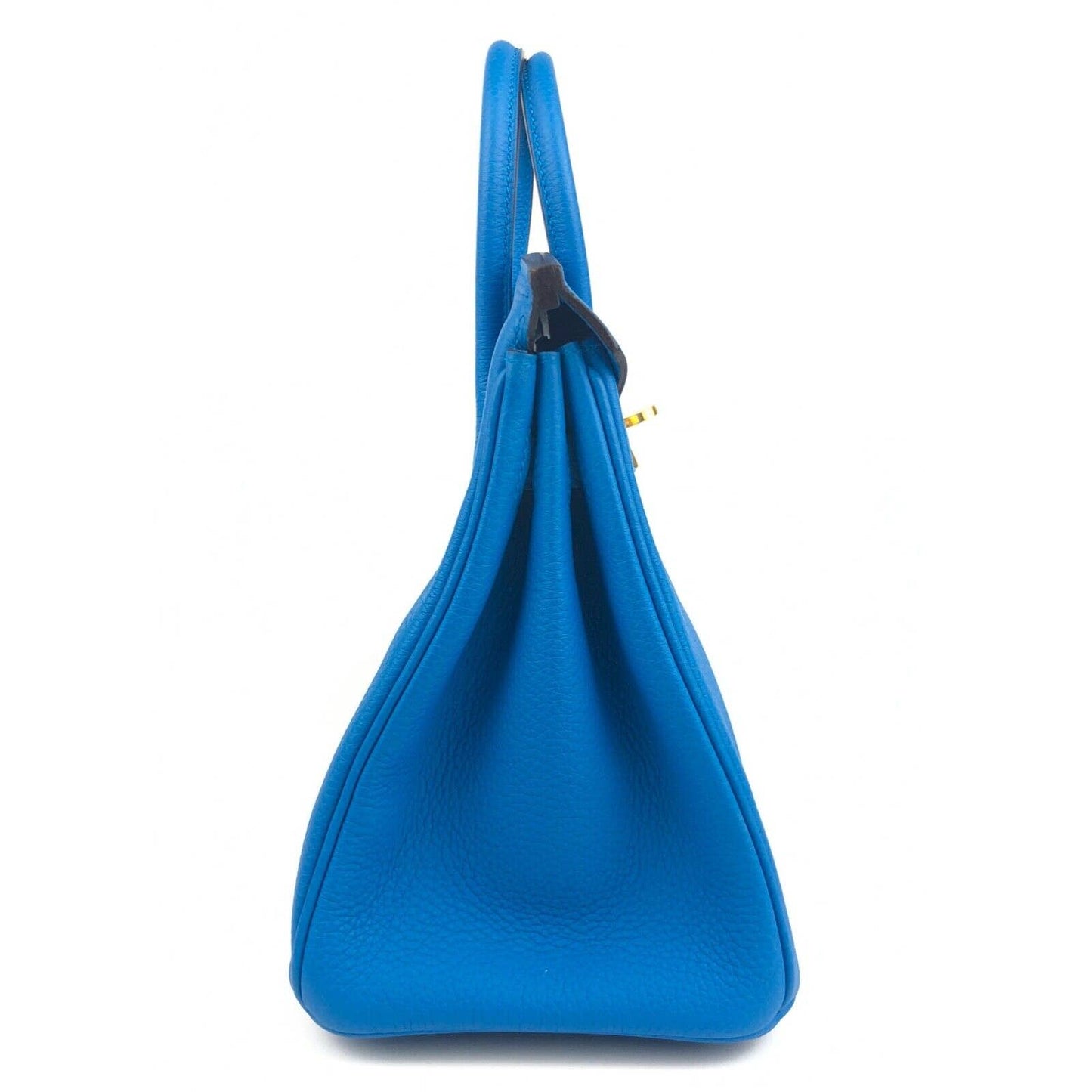 Hermes Birkin 25 Blue Zanzibar Togo Leather Gold Hardware Handbag Bag