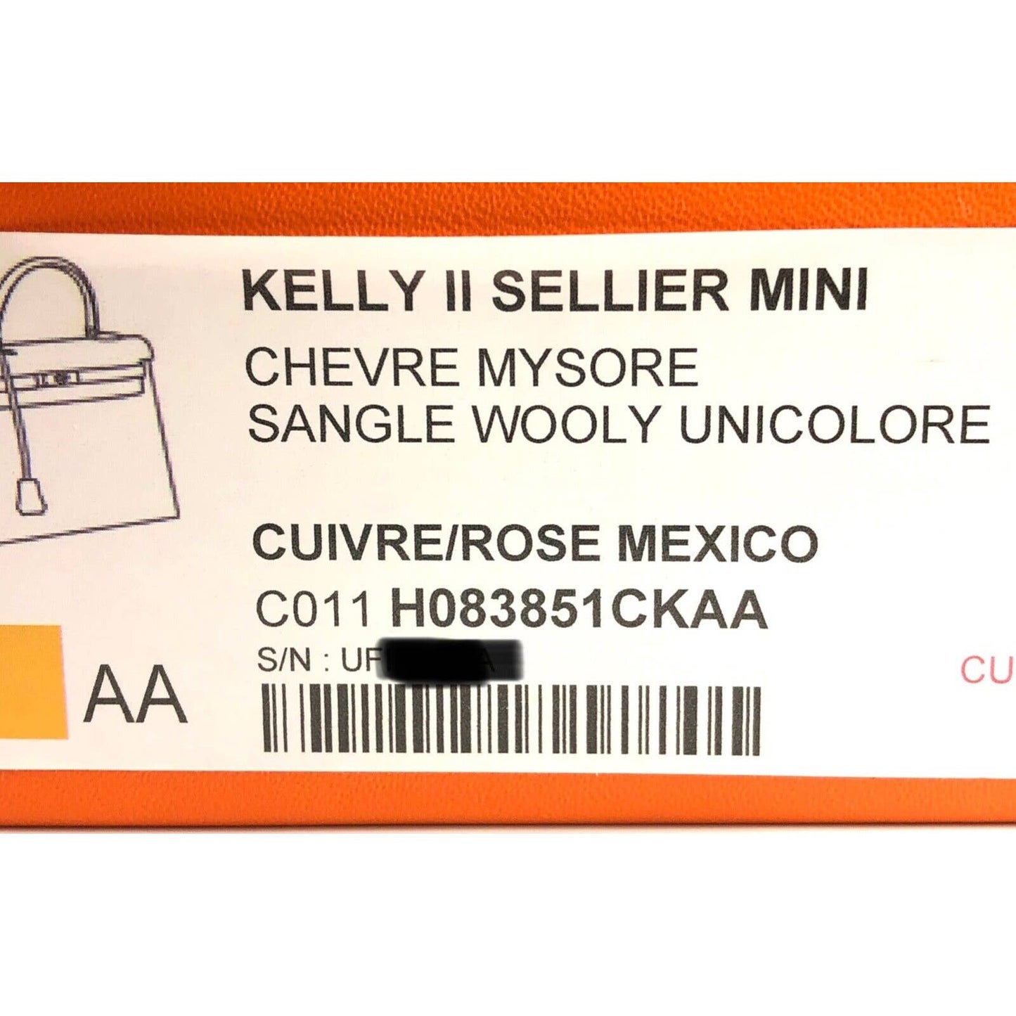 Hermes Kelly Mini 20 Cuivre Chèvre Leather Rose Mexico Palladium Hardware 2022
