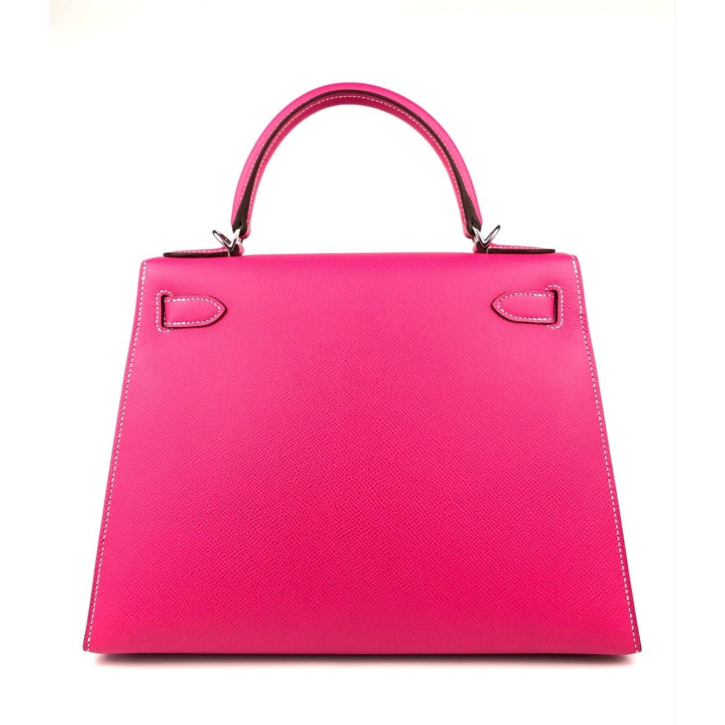 Hermes Kelly 28 Sellier Rose Tyrien Pink Epsom Leather Palladium Shoulder Bag