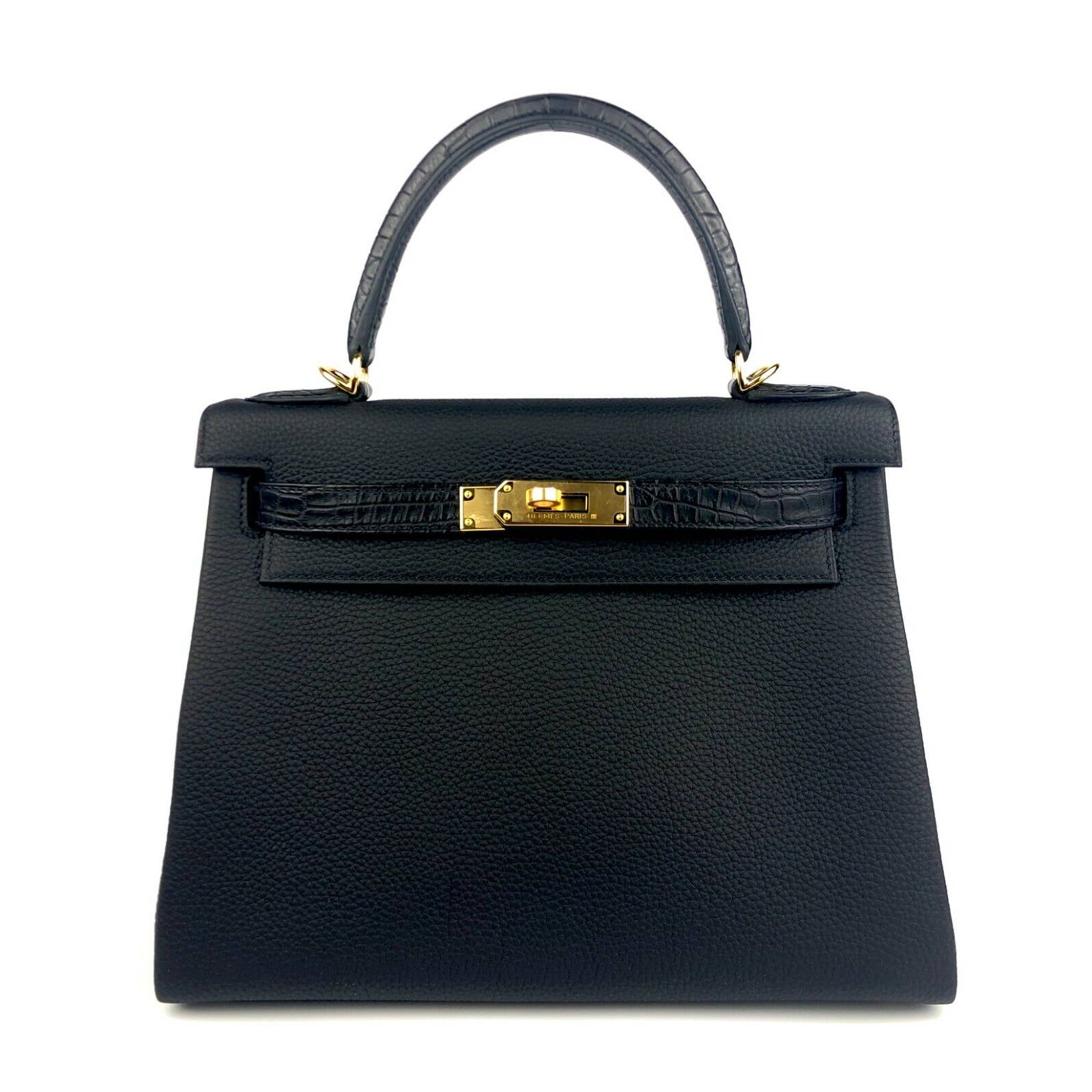 Hermes Birkin Touch bag 25 Chai Togo leather/Matt alligator
