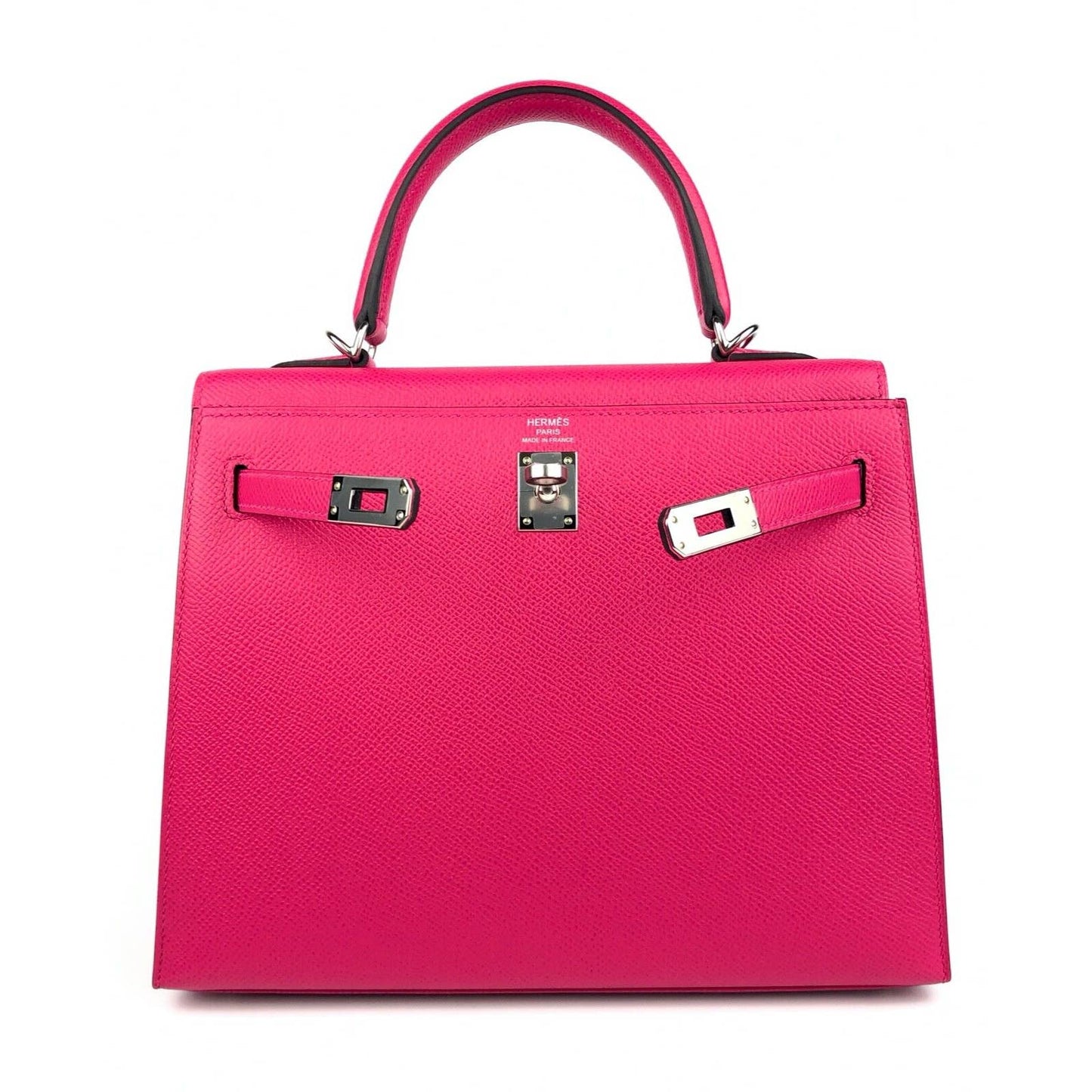 Hermes Kelly 25 Sellier Rose Mexico Pink Epsom Leather Palladium Hardware