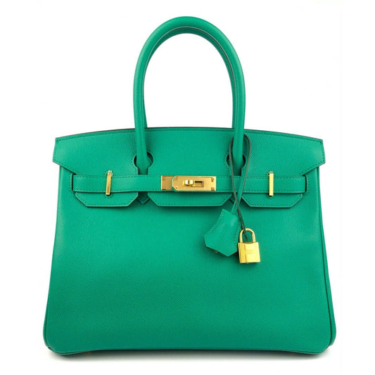 Hermes Birkin 30 Vert Jade Green Epsom Leather Handbag Gold Hardware 2021