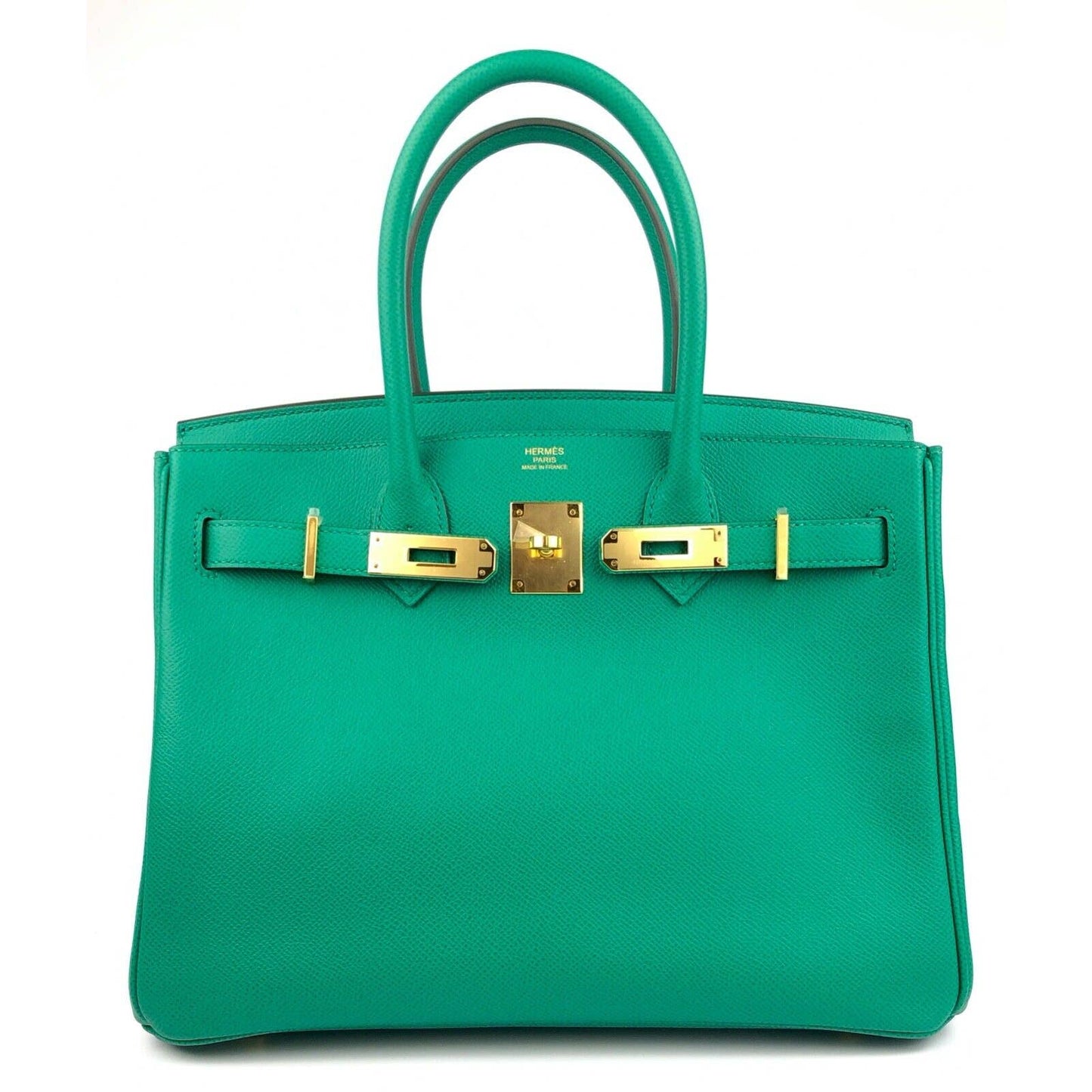 Hermes Birkin 30 Vert Jade Green Epsom Leather Handbag Gold Hardware 2021