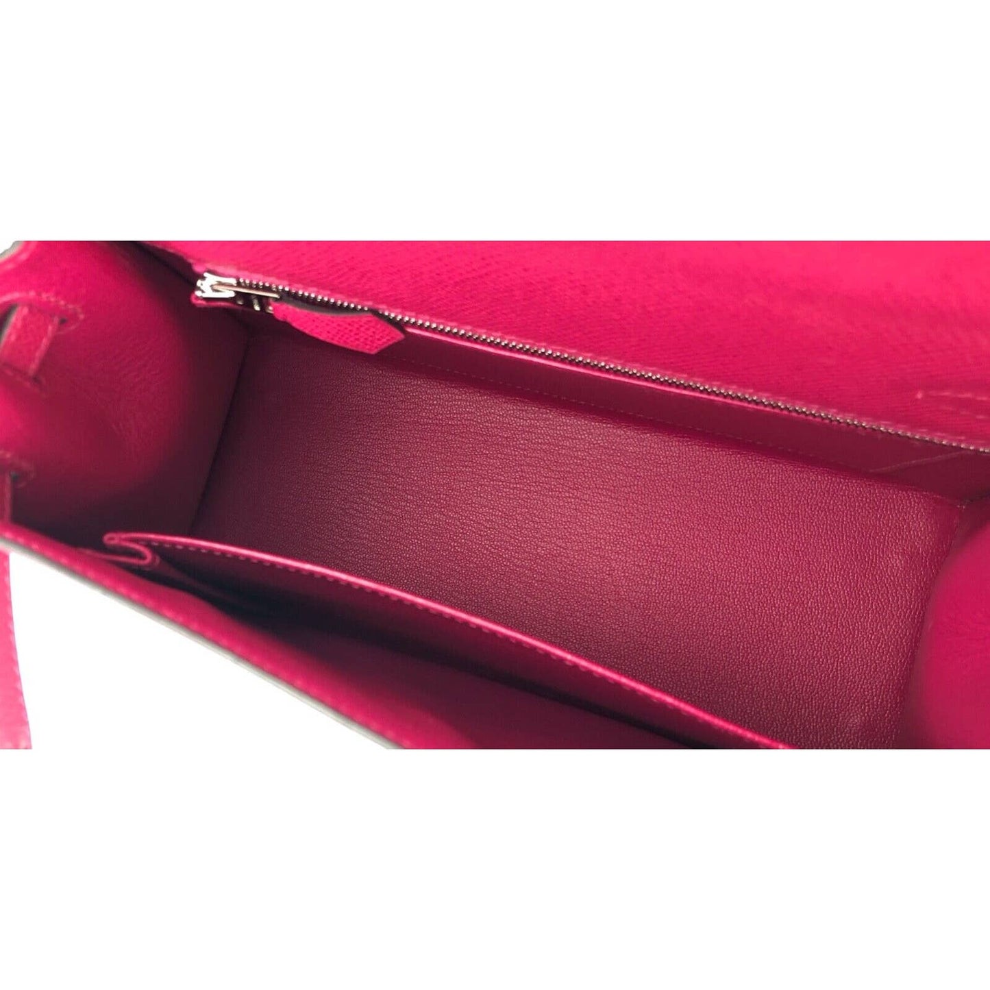 Hermes Kelly 28 Sellier Rose Tyrien Pink Epsom Leather Palladium