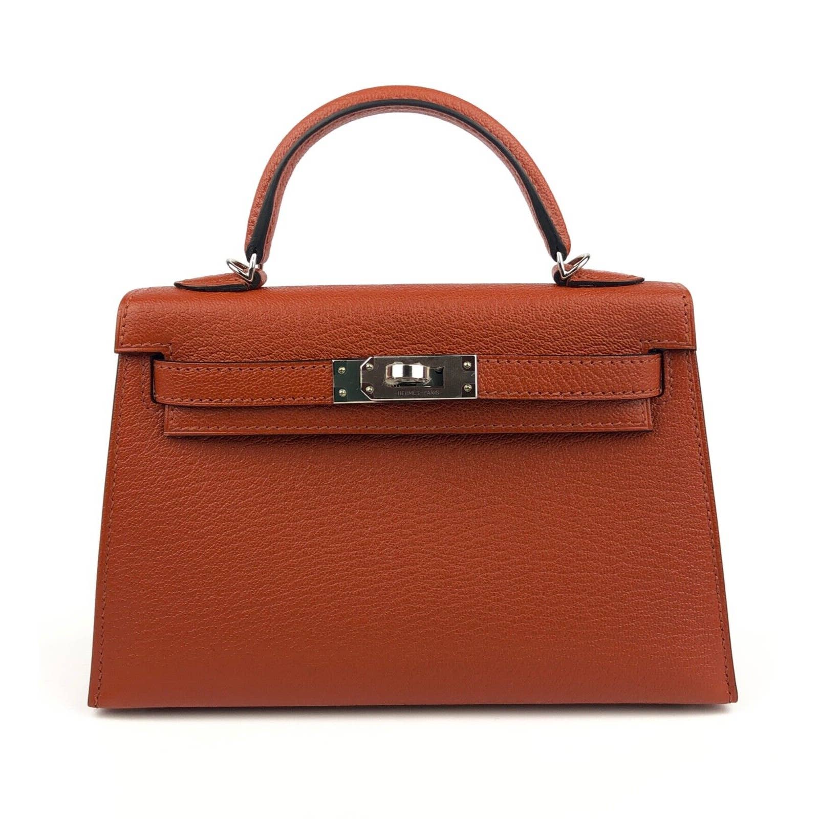 Hermes Kelly Mini 20 Cuivre Ch vre Leather Rose Mexico Palladium