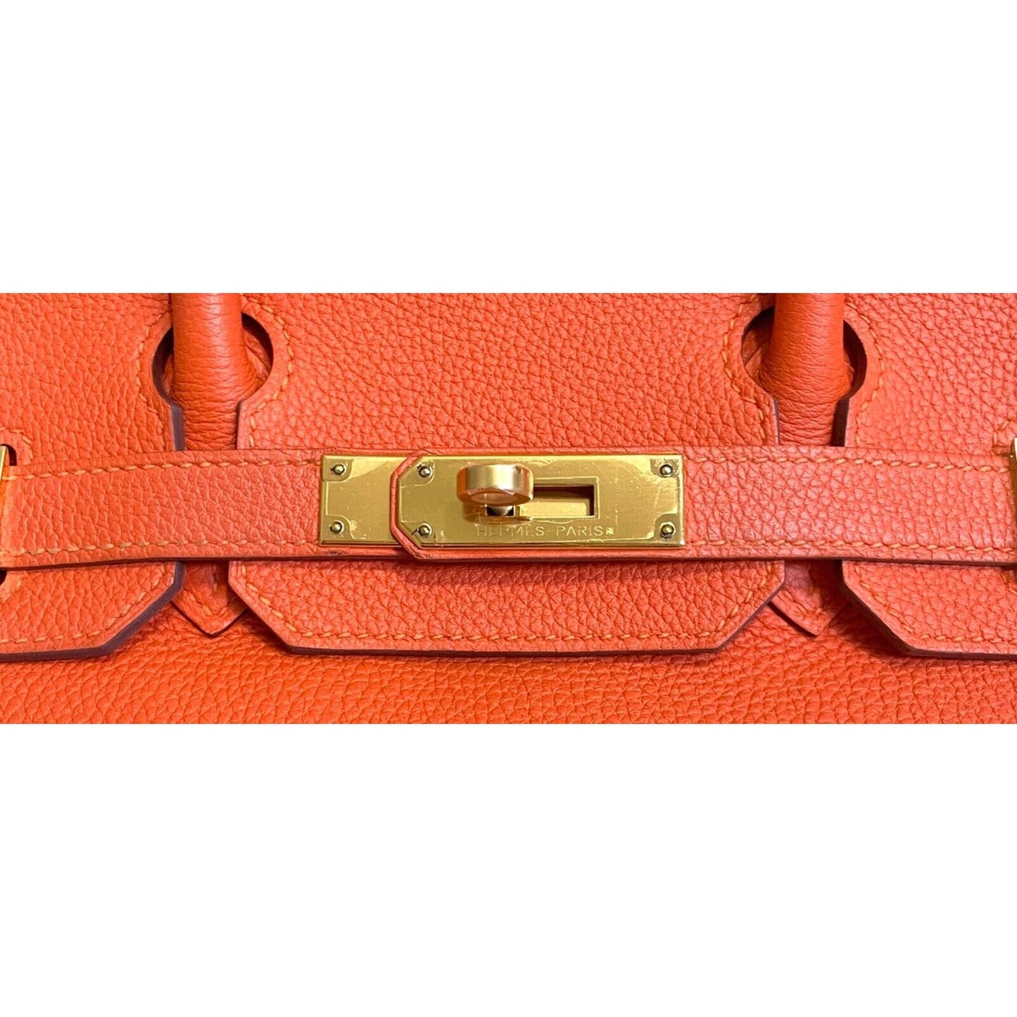 Hermes Birkin 25 Cuivre Orange Togo Leather Gold Hardware For Sale
