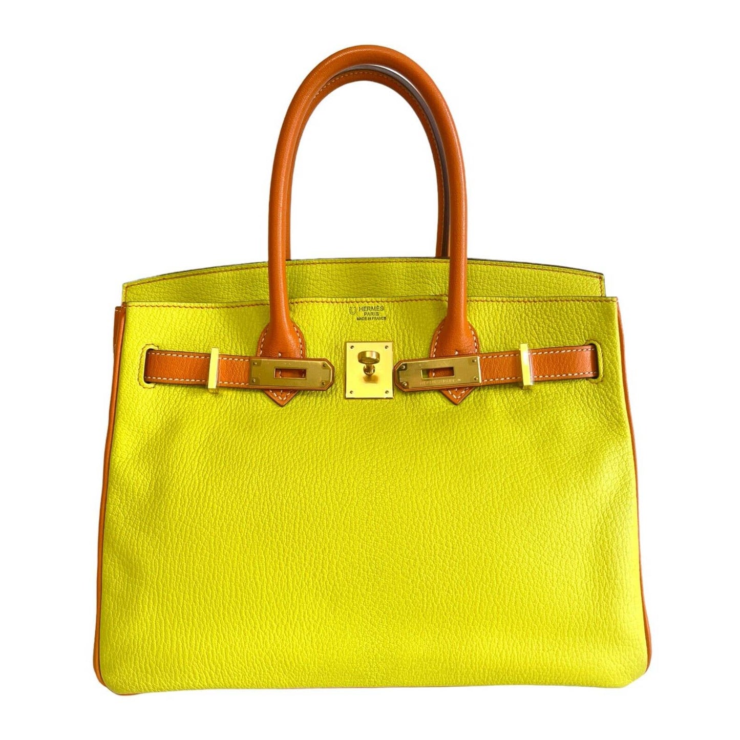 Hermes Yellow Togo Leather Palladium Hardware Birkin 30 Bag Hermes