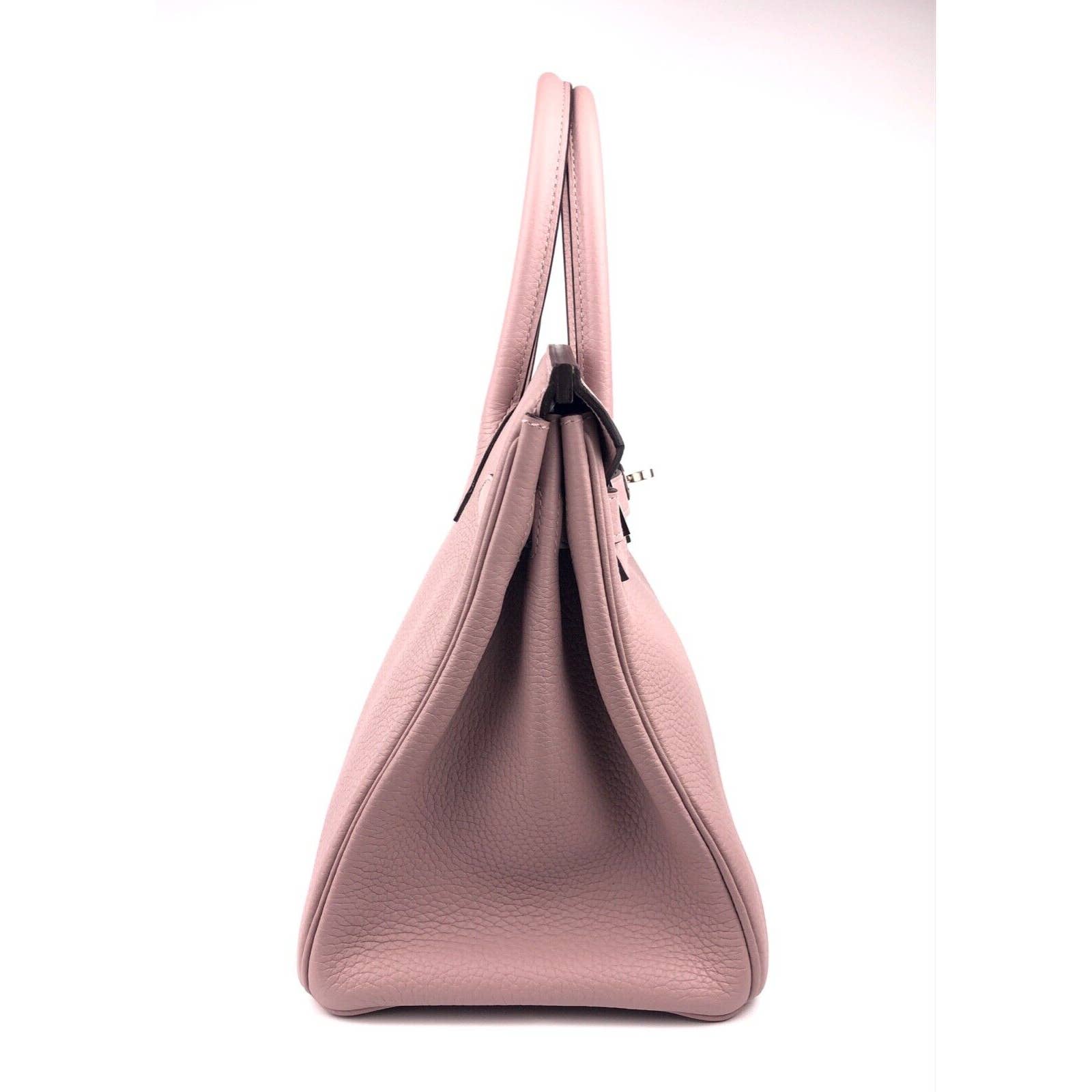 Pre-owned Light Pink Leather Palladium Hardware Birkin 30 Bag