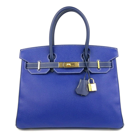 Hermes Birkin 30 Special Order Blue Electric Blue Sapphire Epsom Gold Hardware